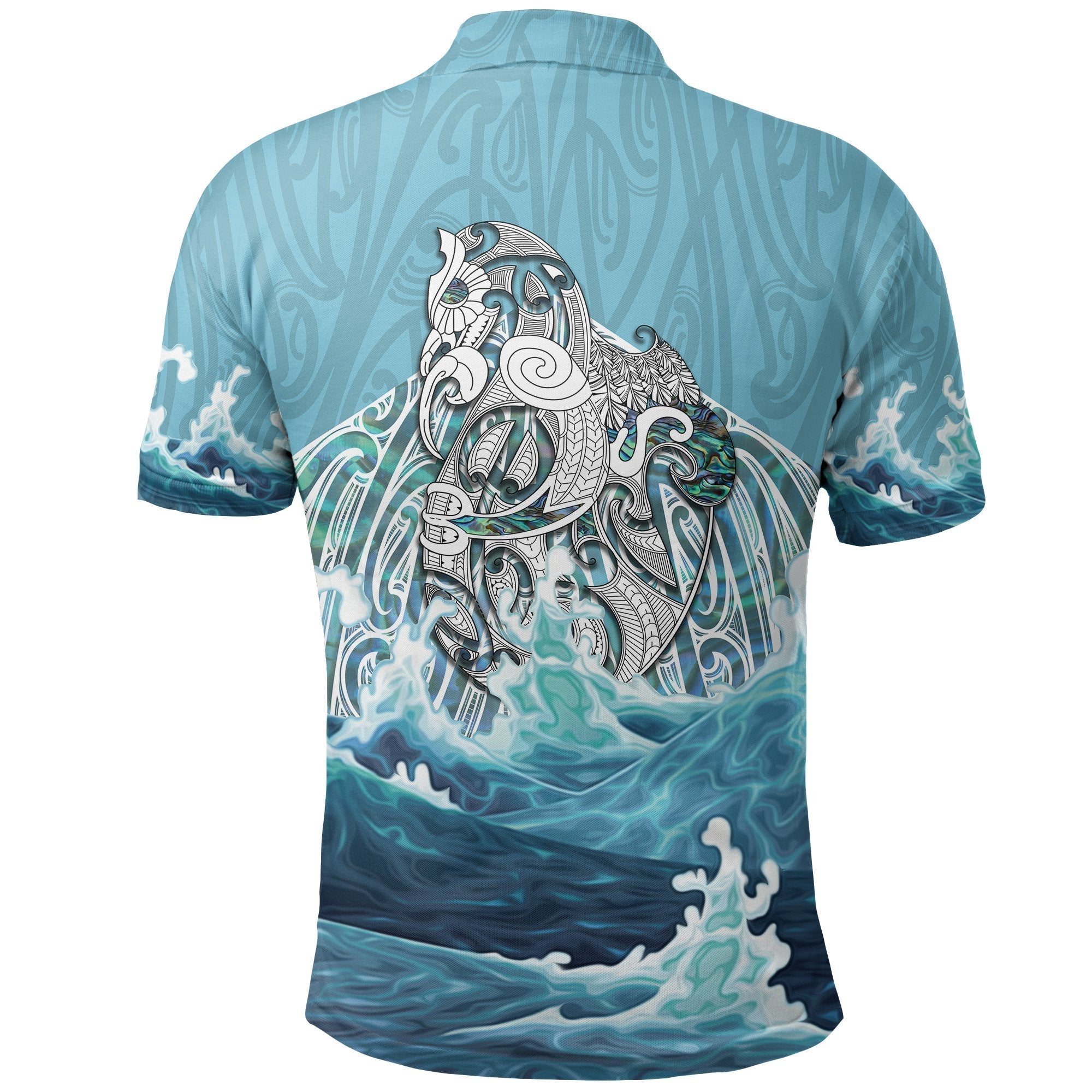 Maori Manaia The Blue Sea Polo Shirt - Vibe Hoodie Shop