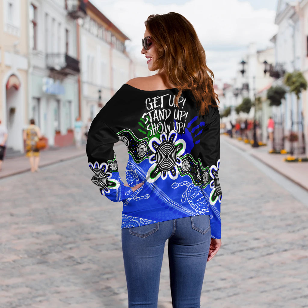 Indigenous Torres Straits NAIDOC Week 2022 Off Shoulder Sweater Turtles Style - Vibe Hoodie Shop