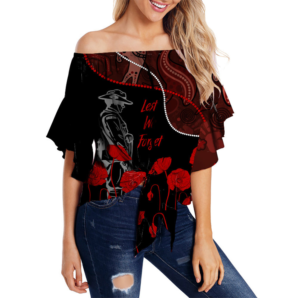 australia-anzac-day-off-shoulder-waist-wrap-top-aboriginal-art-with-poppies-lt7