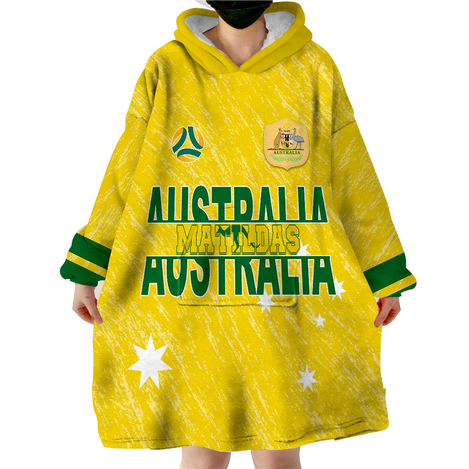 Australia Soccer Wearable Hoodie Blanket World Cup Matildas Sporty Vibes - Vibe Hoodie Shop