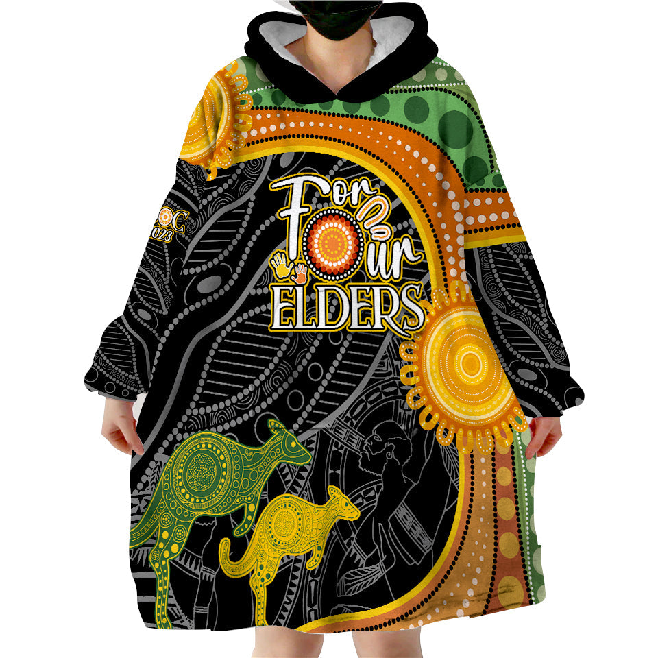 Personalised Australia Indigenous NAIDOC Week 2023 With Kangaroos Wearable Hoodie Blanket - Vibe Hoodie Shop