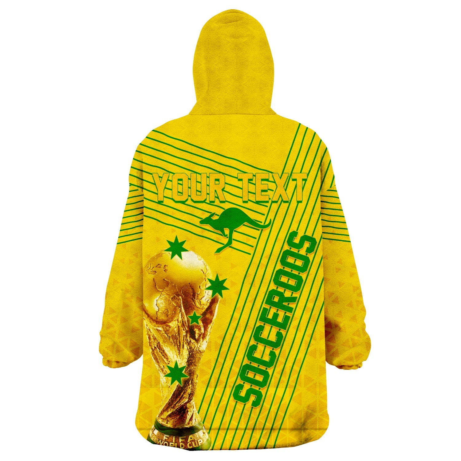 Personalised Australia Soccer WC 2022 Wearable Hoodie Blanket Socceroos Sporty Style - Vibe Hoodie Shop