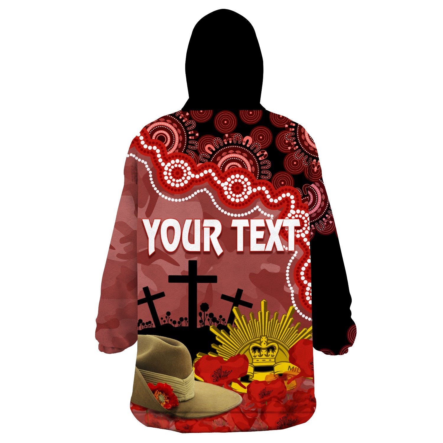 Sydney Swans Football ANZAC 2023 Wearable Hoodie Blanket Aboriginal Mix Slouch Hat - Vibe Hoodie Shop