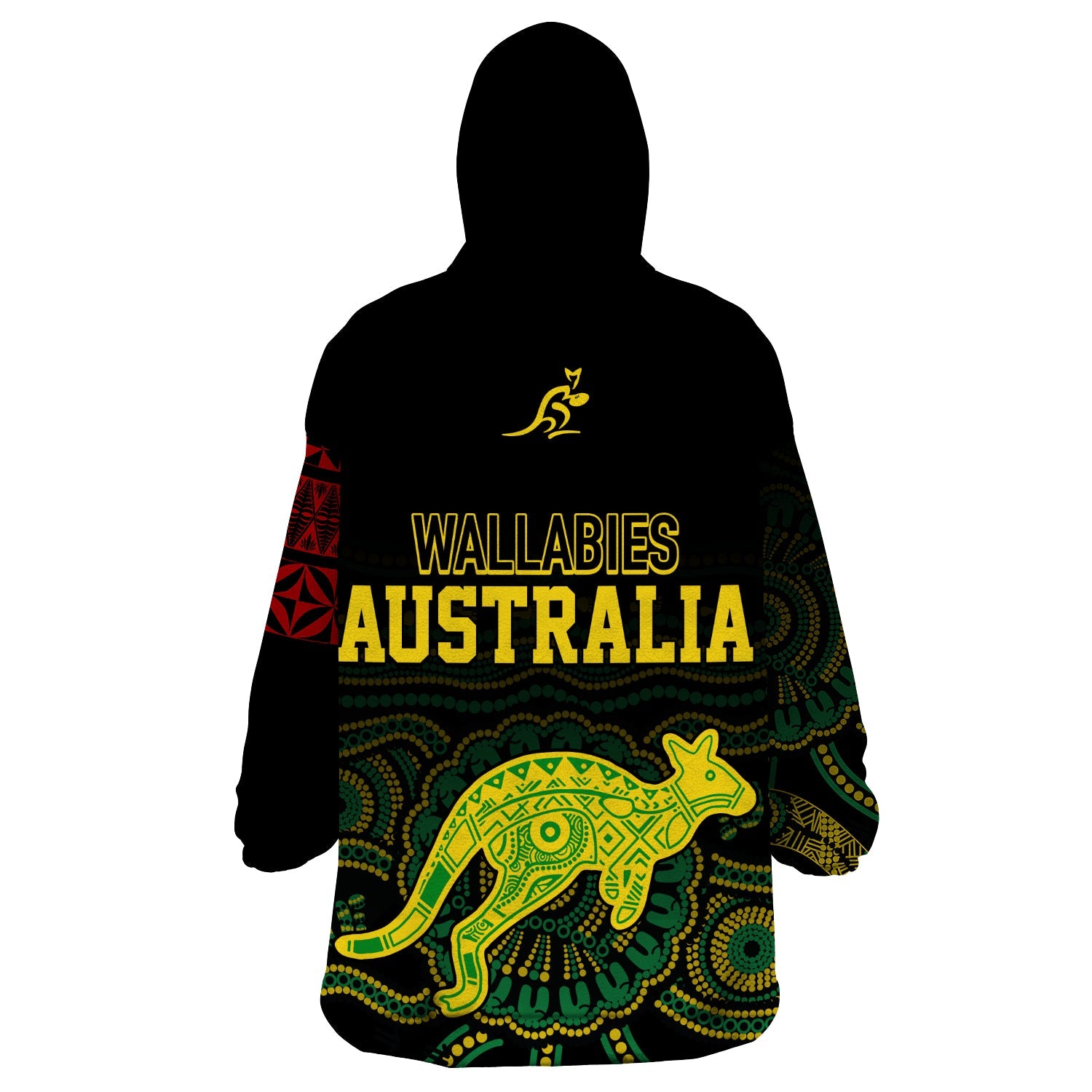 Personalised Aussie Wallabies Mix Mate Maa Tonga Wearable Hoodie Blanket Ver 01 - Vibe Hoodie Shop