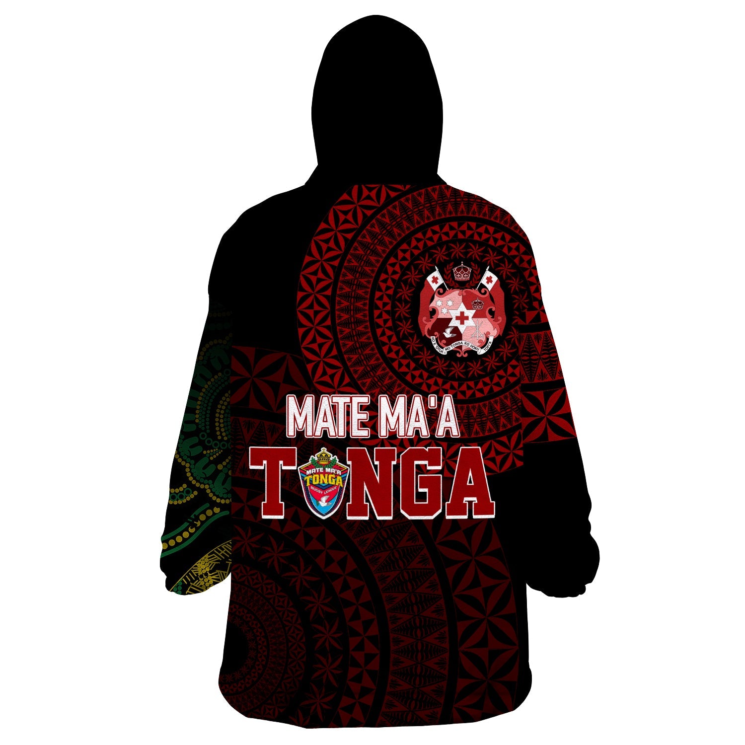 Personalised Aussie Wallabies Mix Mate Maa Tonga Wearable Hoodie Blanket Ver 02 - Vibe Hoodie Shop