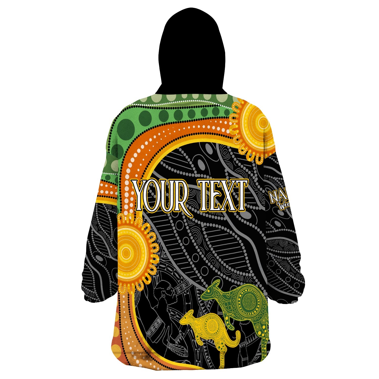 Personalised Australia Indigenous NAIDOC Week 2023 With Kangaroos Wearable Hoodie Blanket - Vibe Hoodie Shop