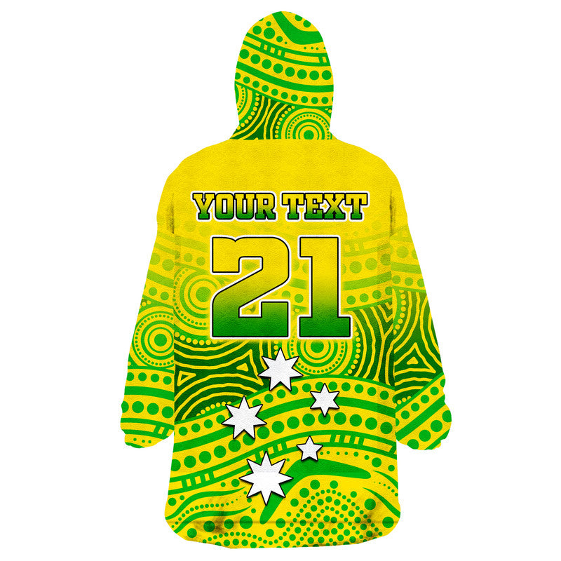 (Custom Personalised) Australia Aboriginal Soccer Wearable Blanket Hoodie Kangaroo Socceroos Art Style - Vibe Hoodie Shop