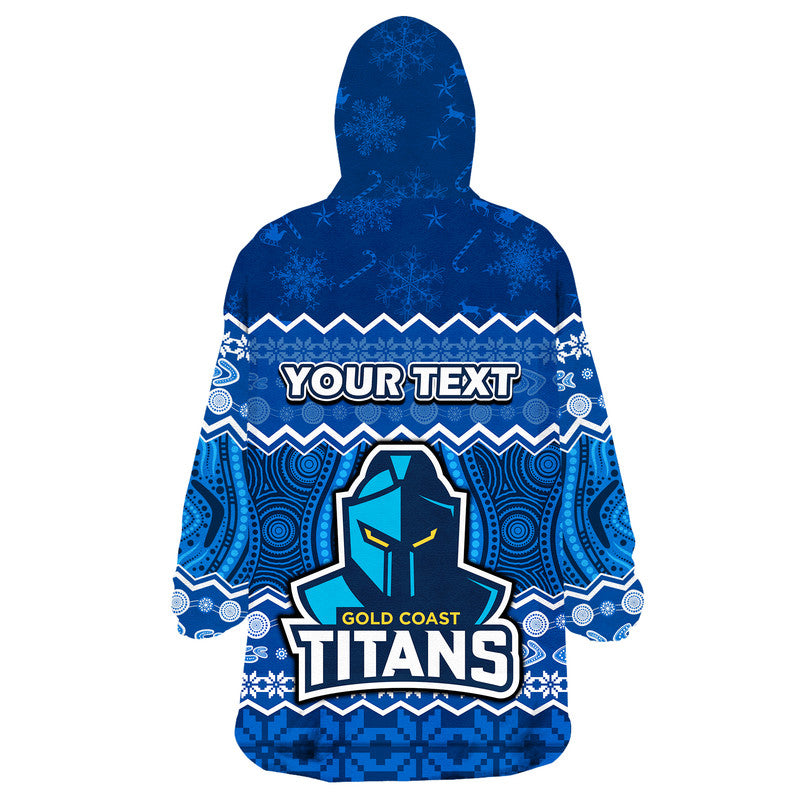 (Custom Personalised) Titans Aboriginal Gold Coast Christmas Vibe Wearable Blanket Hoodie - Vibe Hoodie Shop