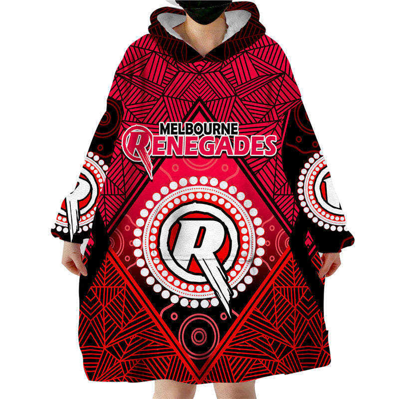 (Custom Personalised) Melbourne Renegades Indigenous Aboriginal Cricket Wearable Blanket Hoodie - Vibe Hoodie Shop