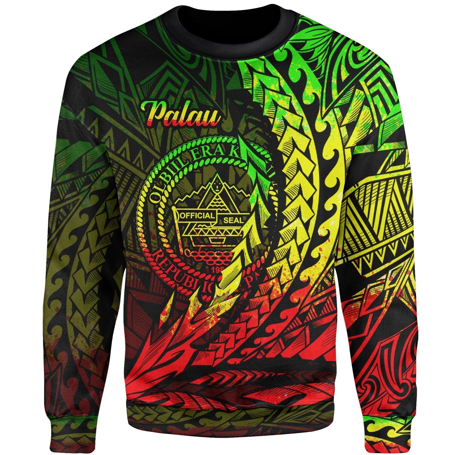 Palau Sweatshirt - Wings Style Reggae Color - Vibe Hoodie Shop