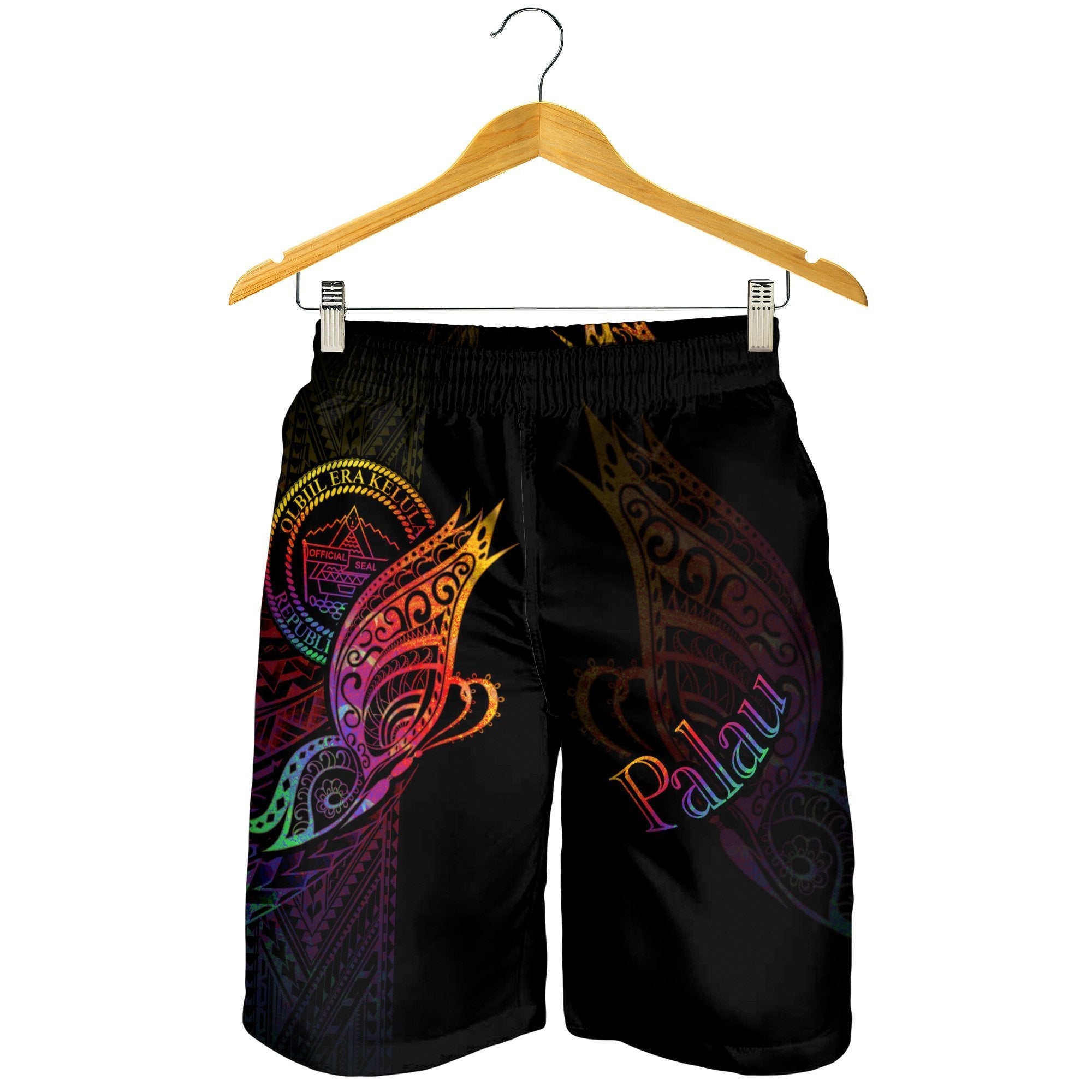 Palau Men's Shorts - Butterfly Polynesian Style - Vibe Hoodie Shop