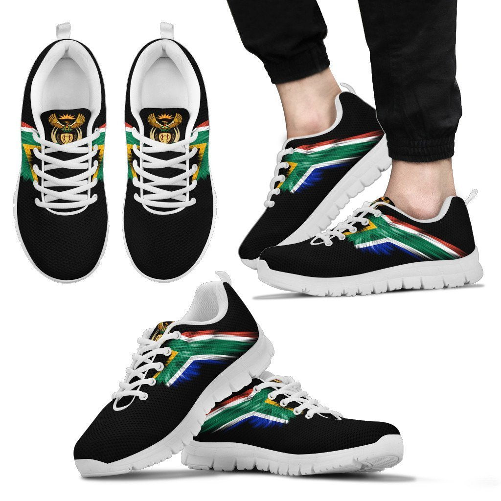 South Africa (Men's/Women's) Black and White Sneakers - Vibe Hoodie Shop