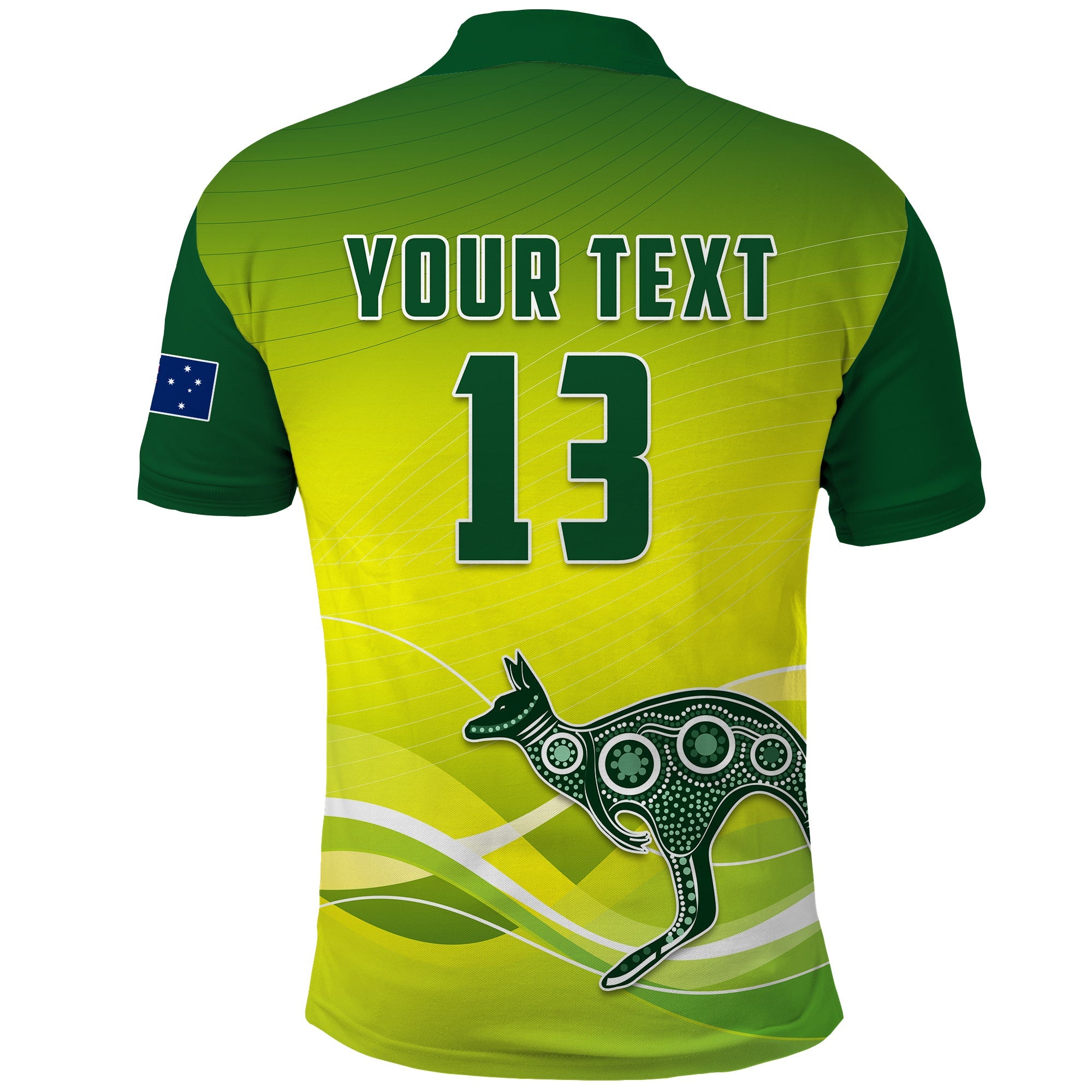 (Custom Personalised) Cricket Australia Polo Shirt Simple Style - Custom Text and Number - Vibe Hoodie Shop