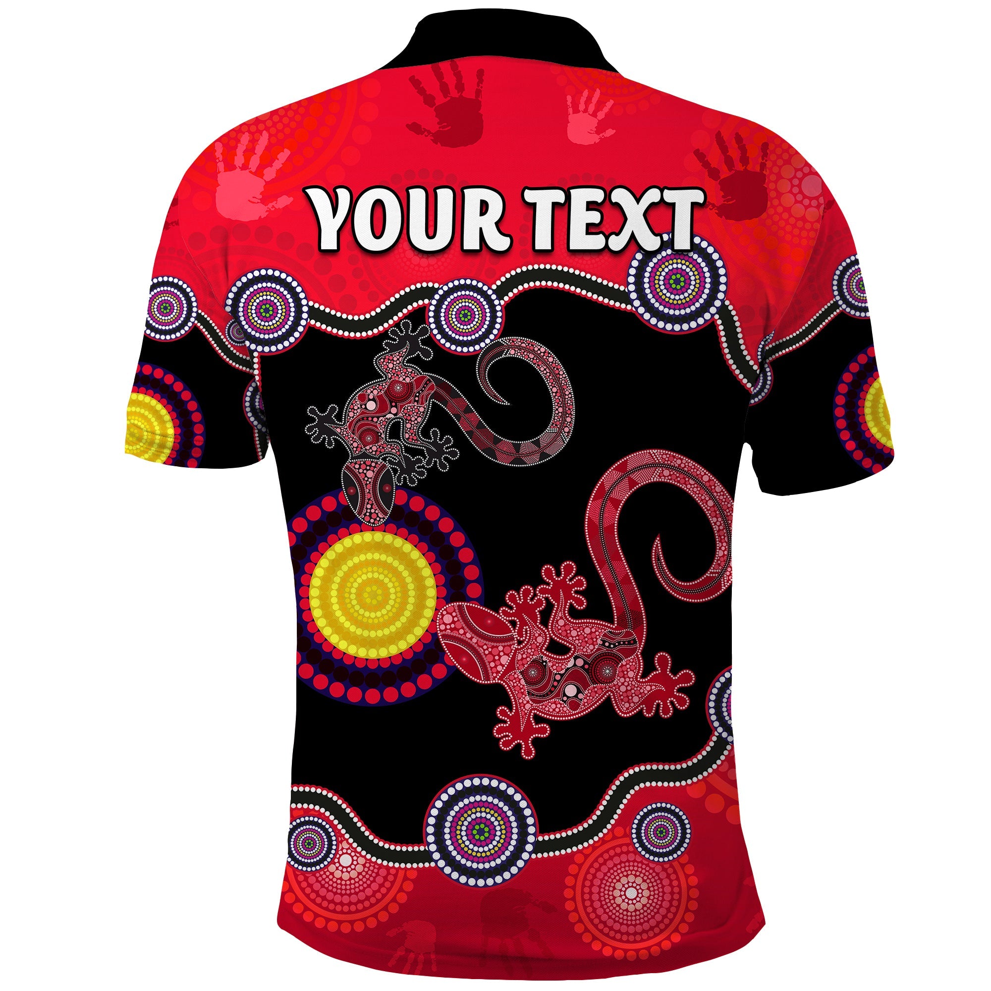 (Custom Personalised) Aboriginal Lizard Polo Shirt Attracted Australia Version Red - Vibe Hoodie Shop