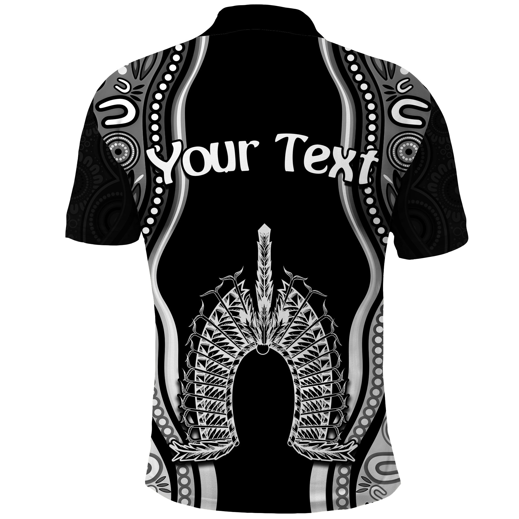 (Custom Personalised) Torres Strait Islands Polo Shirt The Dhari Mix Aboriginal Turtle Version Black - Vibe Hoodie Shop