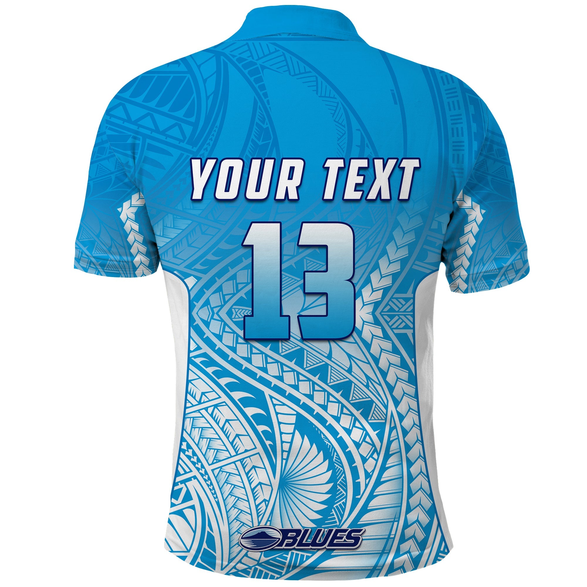 (Custom Text and Number) Blues Polo Shirt Super Rugby New Zealand - Vibe Hoodie Shop