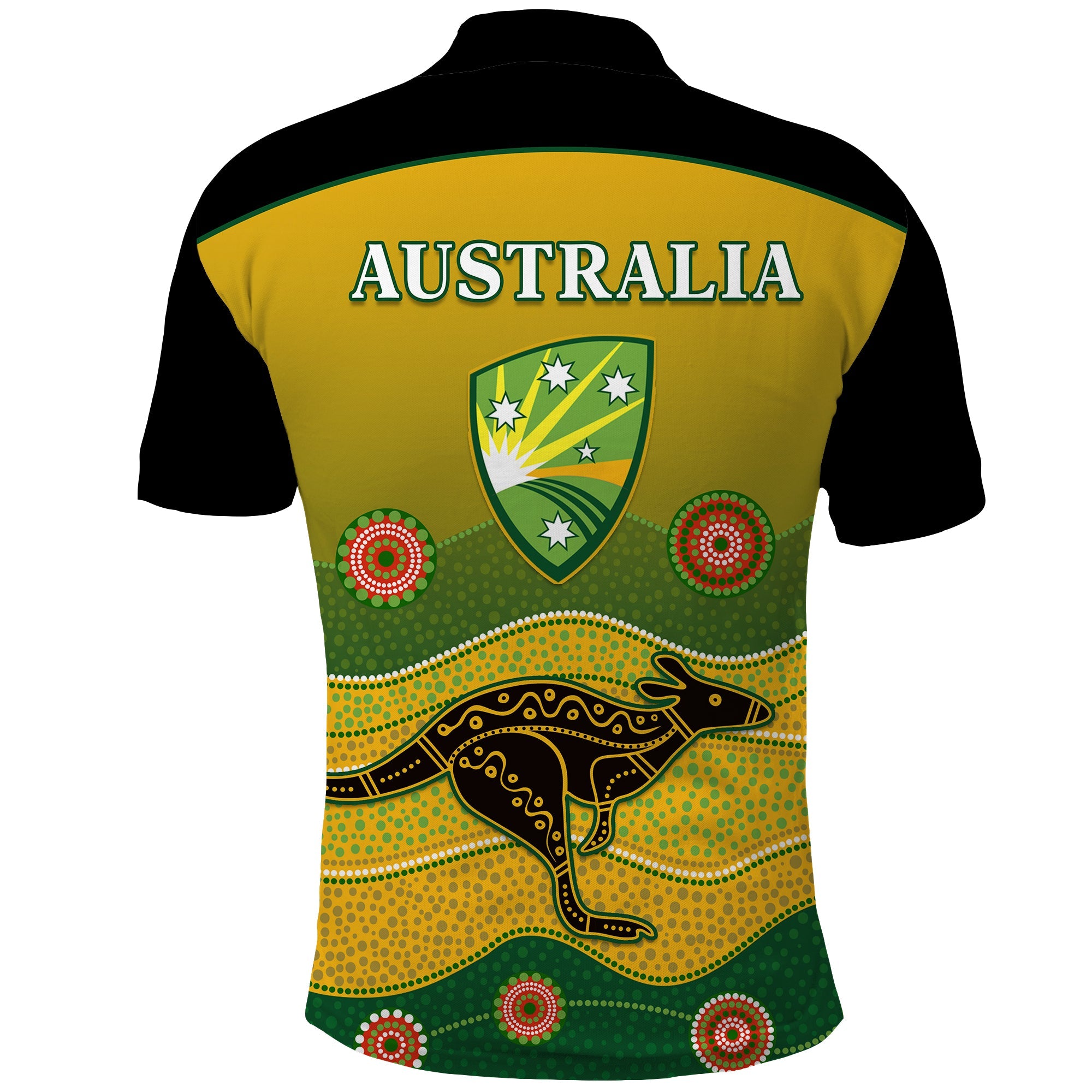 Cricket Australia Polo Shirt Indigenous Kangaroo - Vibe Hoodie Shop