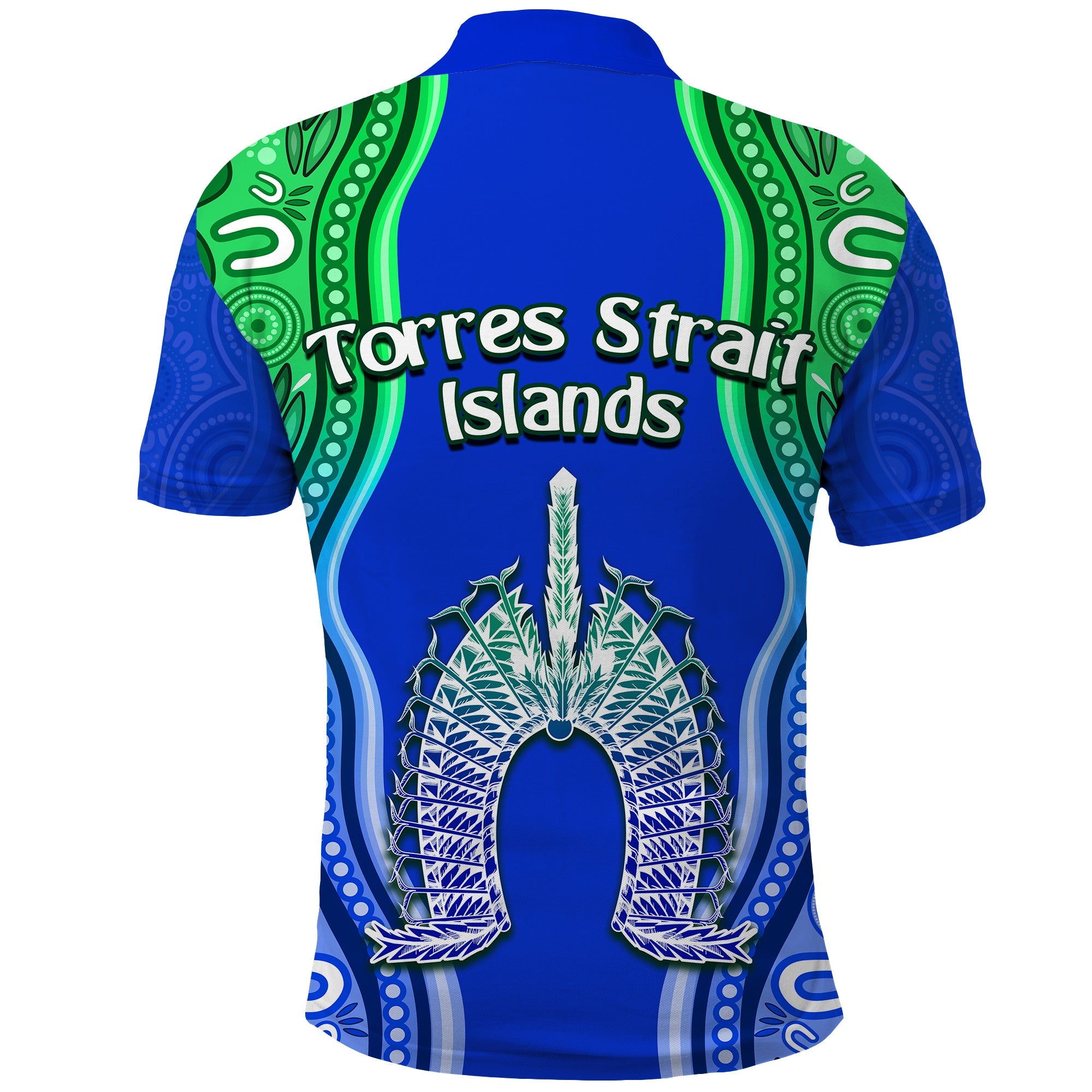 Torres Strait Islands Polo Shirt The Dhari Mix Aboriginal Turtle Version Blue - Vibe Hoodie Shop