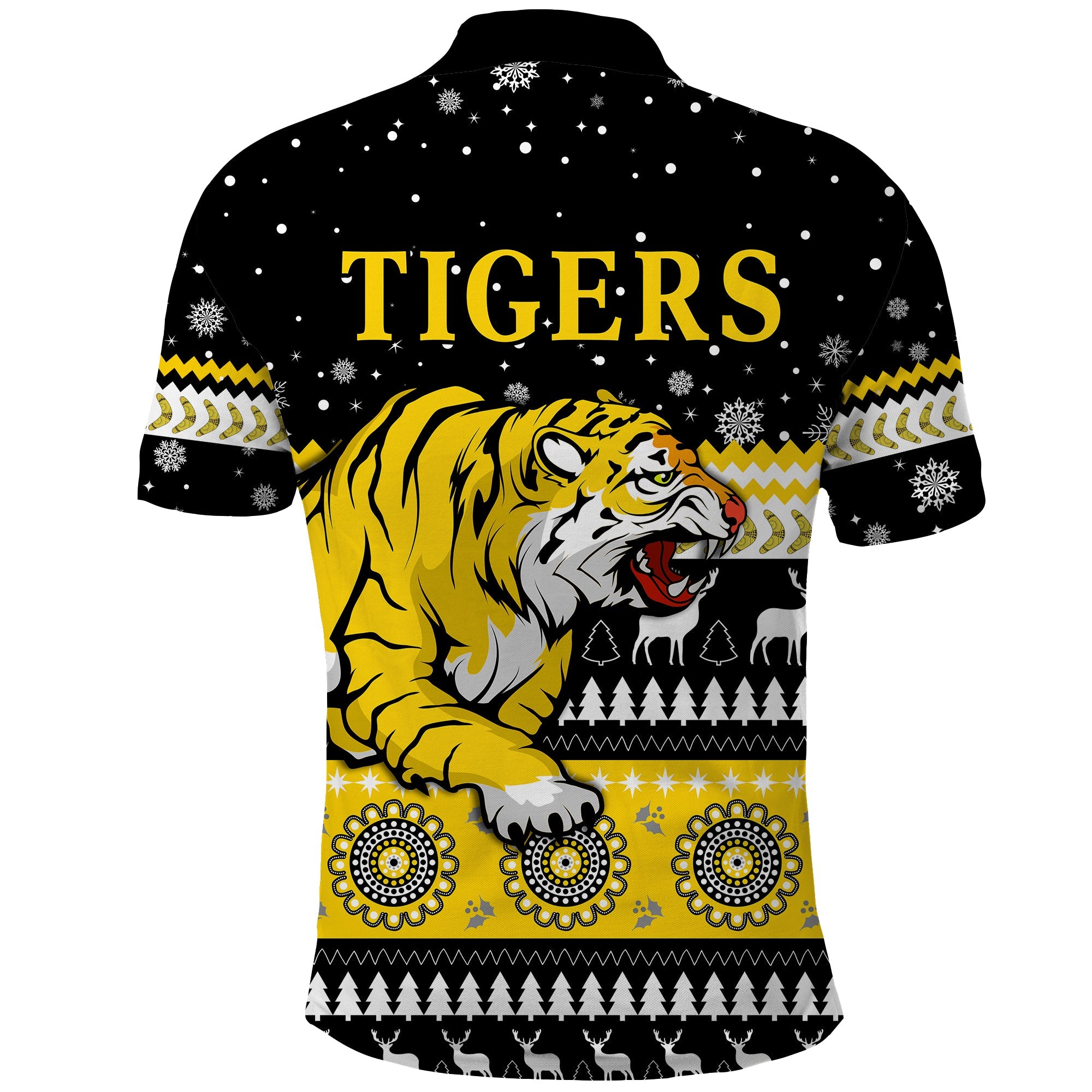 Tigers Christmas Polo Shirt Indigenous Richmond Football - Vibe Hoodie Shop