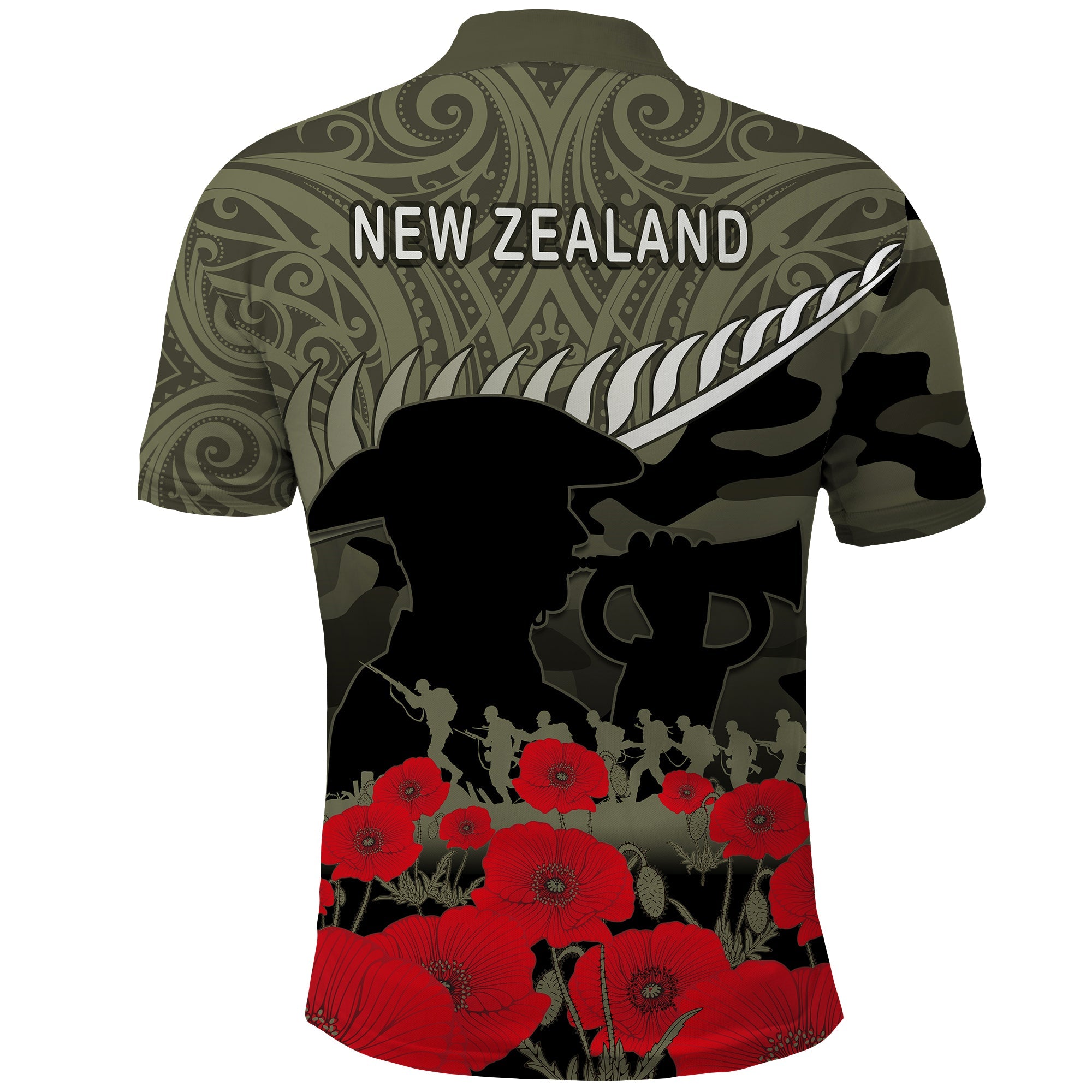 New Zealand ANZAC 2022 Polo Shirt Maori Camouflage - Vibe Hoodie Shop