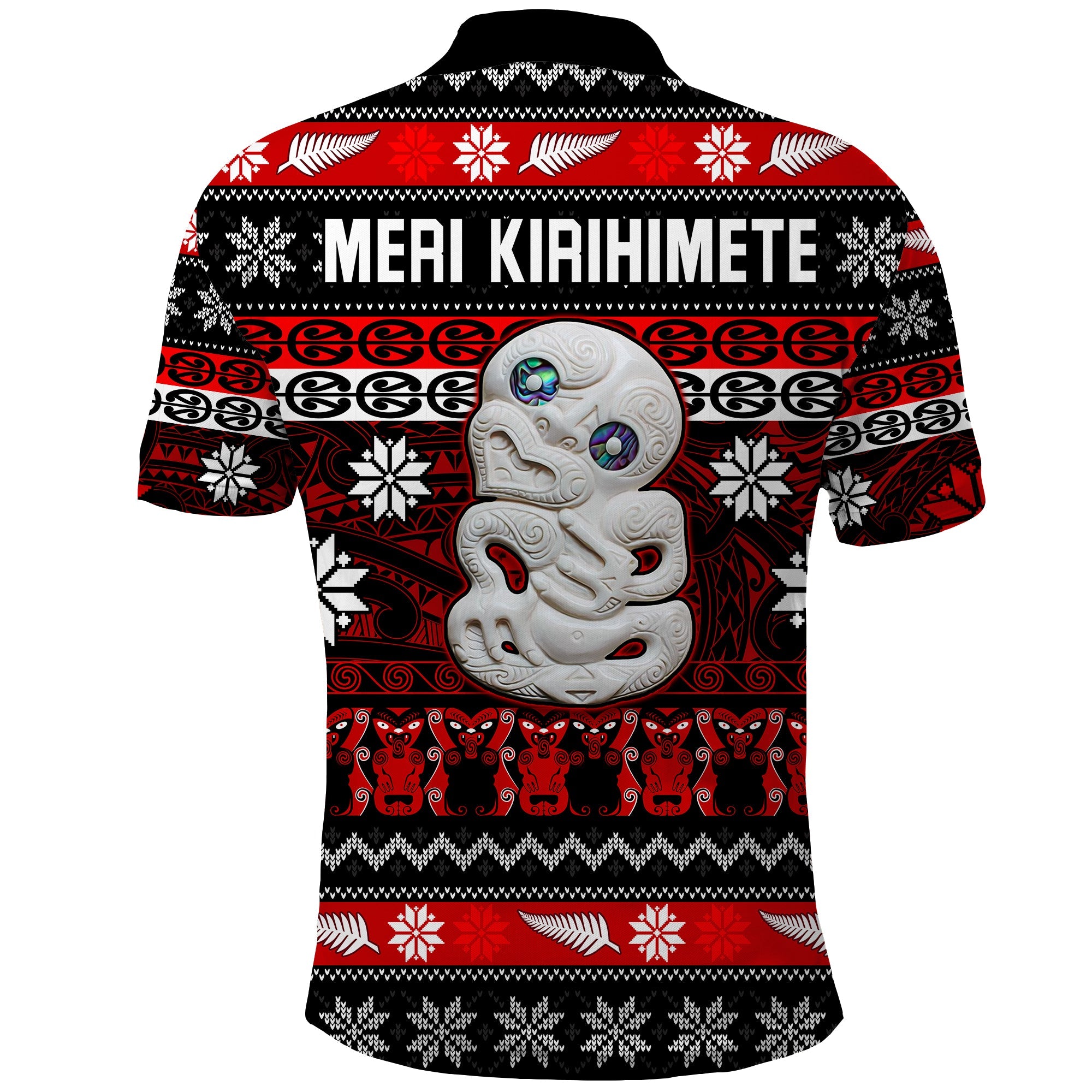 New Zealand Hei Tiki Christmas Polo Shirt Maori Meri Kirihimete - Vibe Hoodie Shop