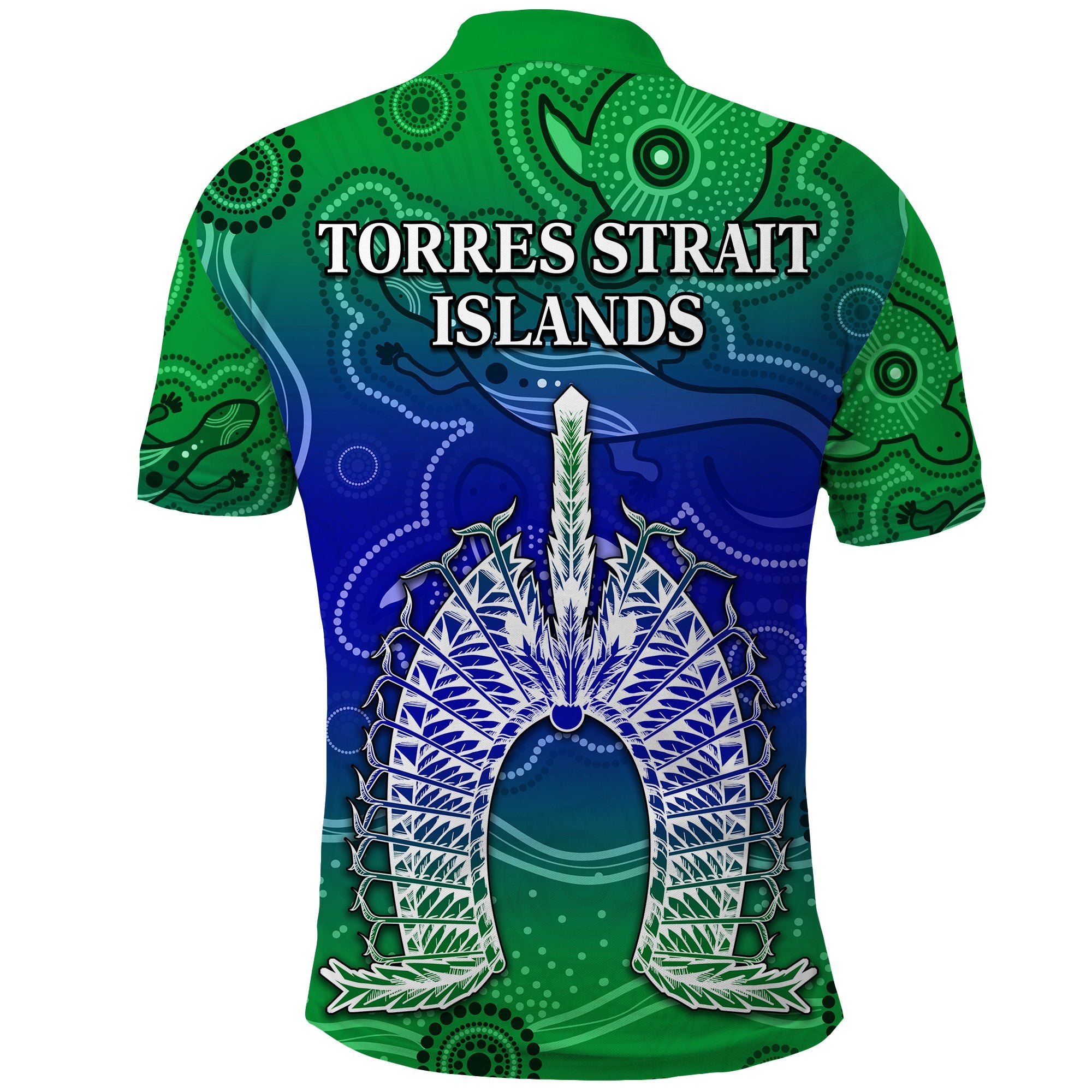 Torres Strait Islands Polo Shirt Aboriginal Art Lizard Symbol Peace - Vibe Hoodie Shop