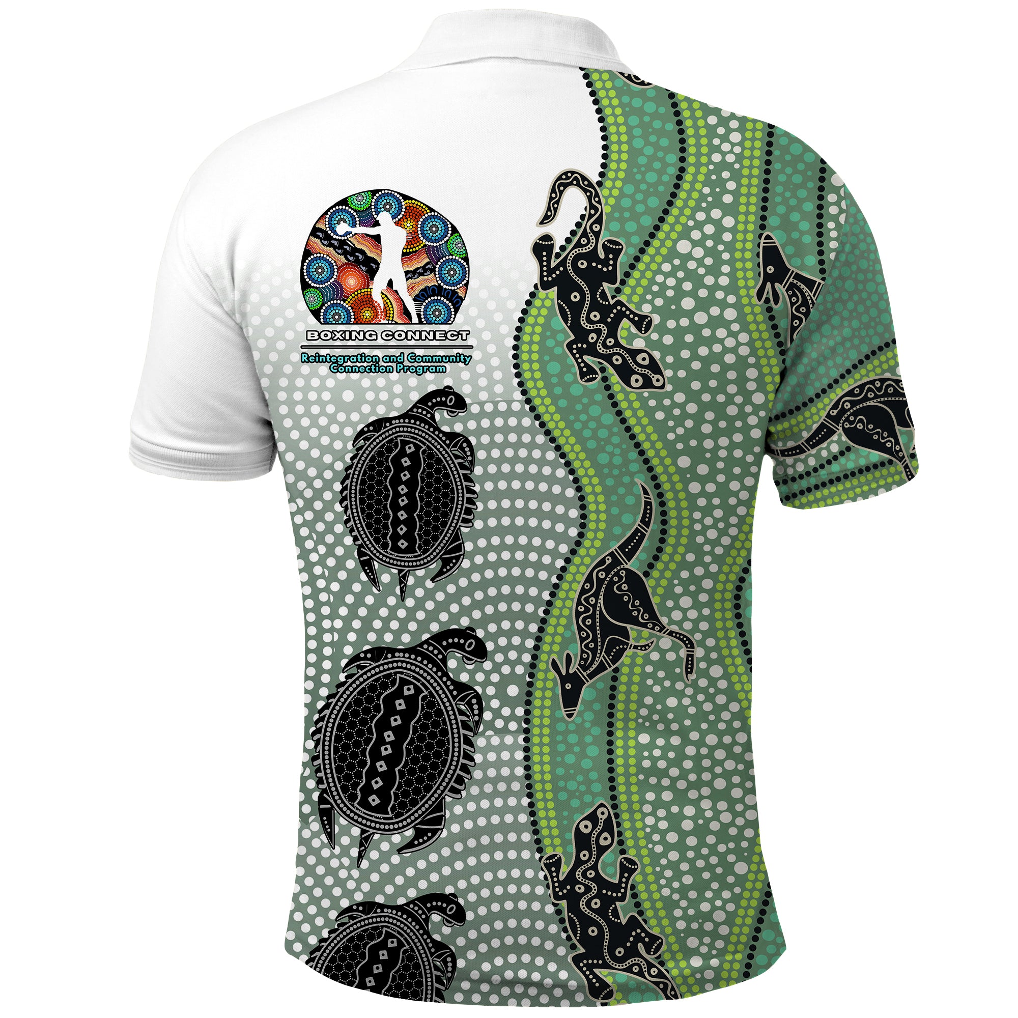 Boxing Connect Polo Shirt Aboriginal With Australian Animals - Vibe Hoodie Shop