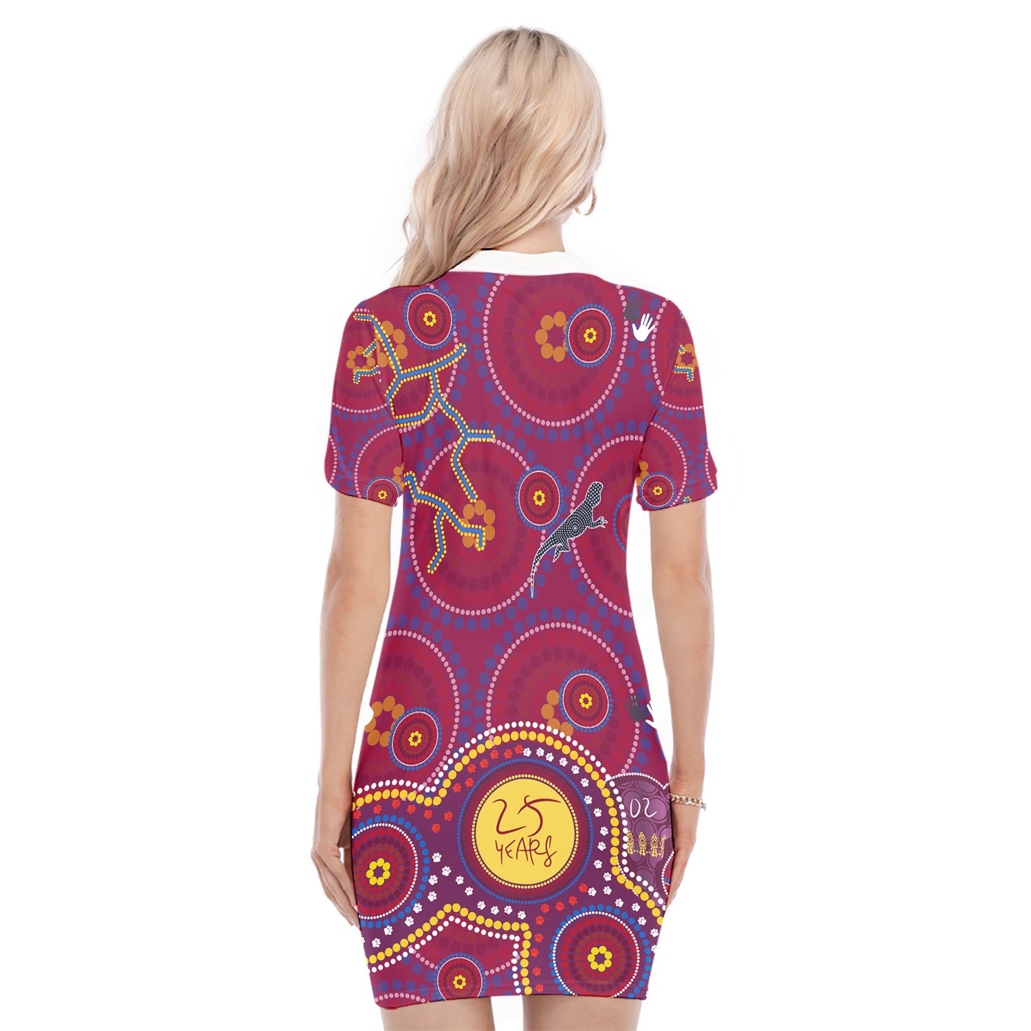 Brisbane Football Polo Dress Indigenous Pattern Go Lions Unique Version LT14