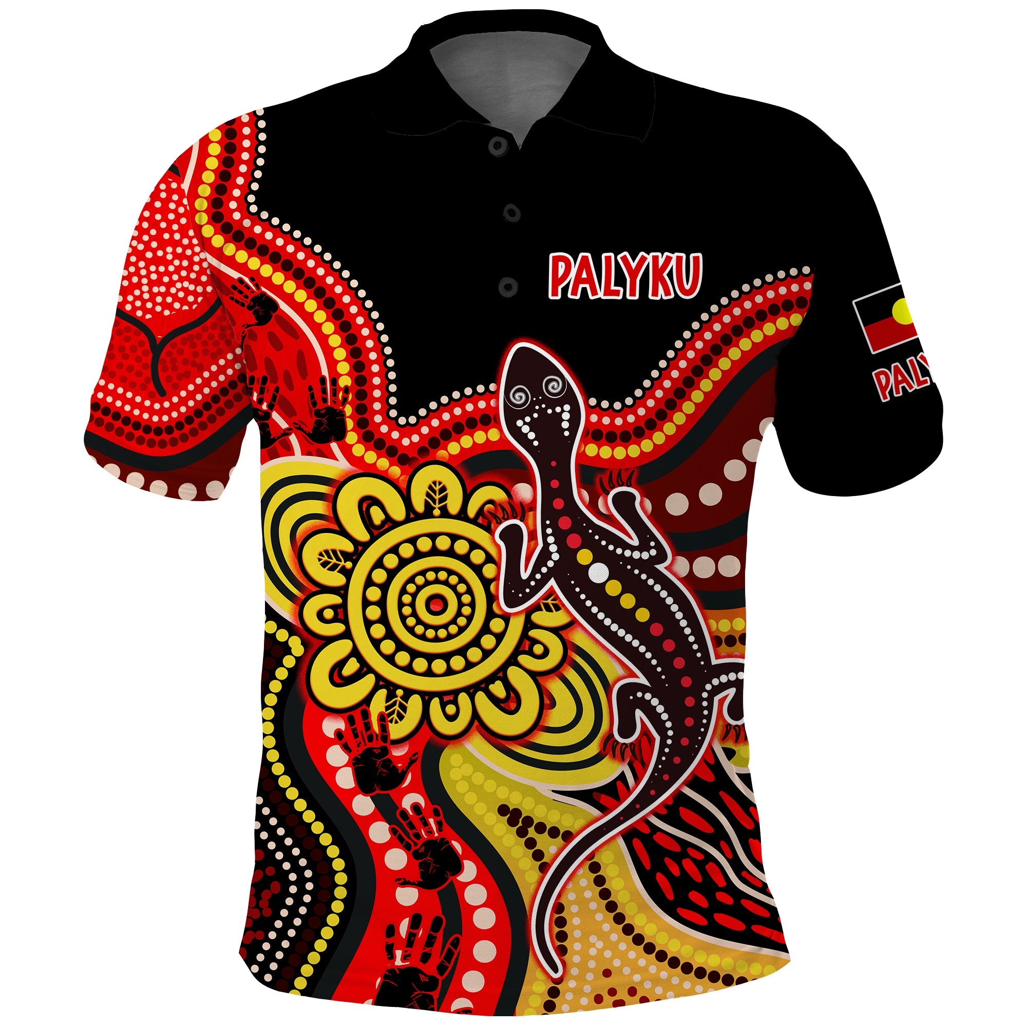 (PALYKU) NAIDOC Week 2022 Polo Shirt Aboriginal Lizard Always Proud History Ver.01 - Vibe Hoodie Shop