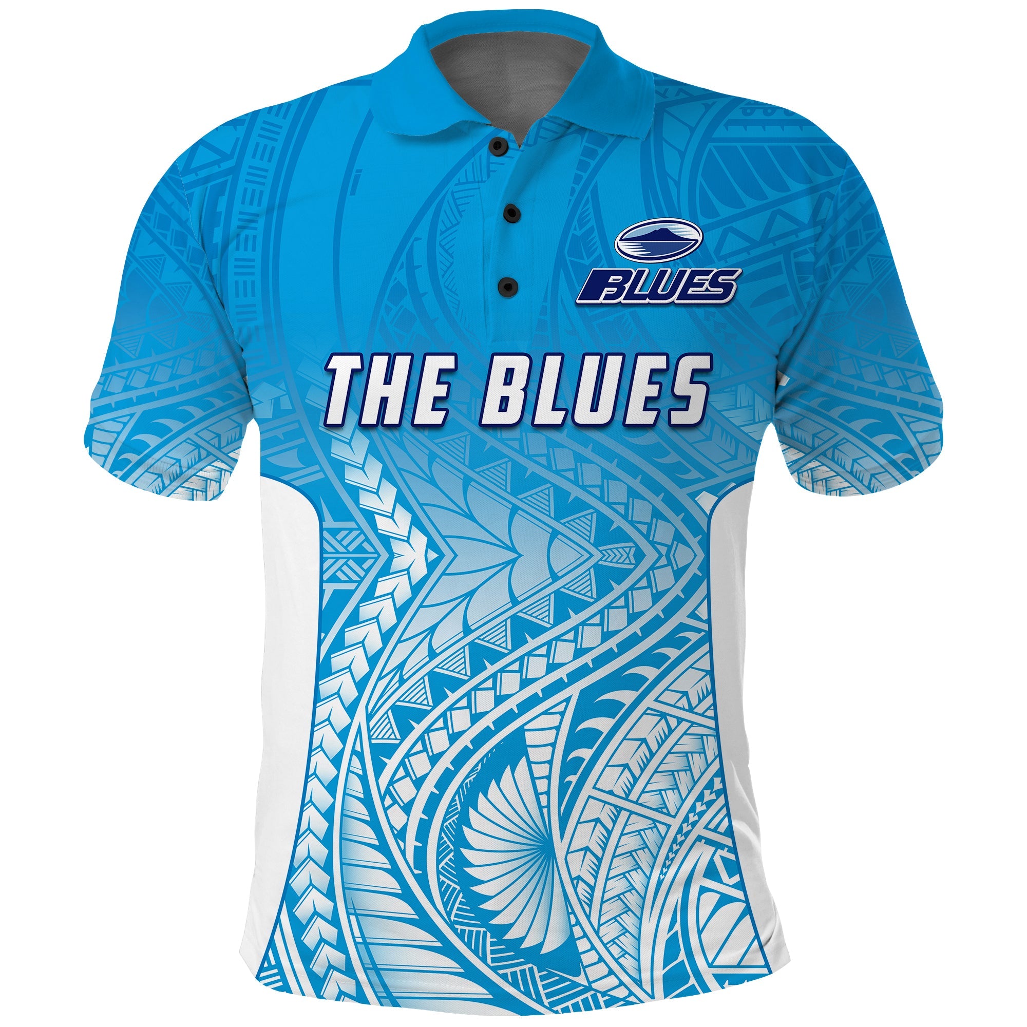 (Custom Text and Number) Blues Polo Shirt Super Rugby New Zealand - Vibe Hoodie Shop