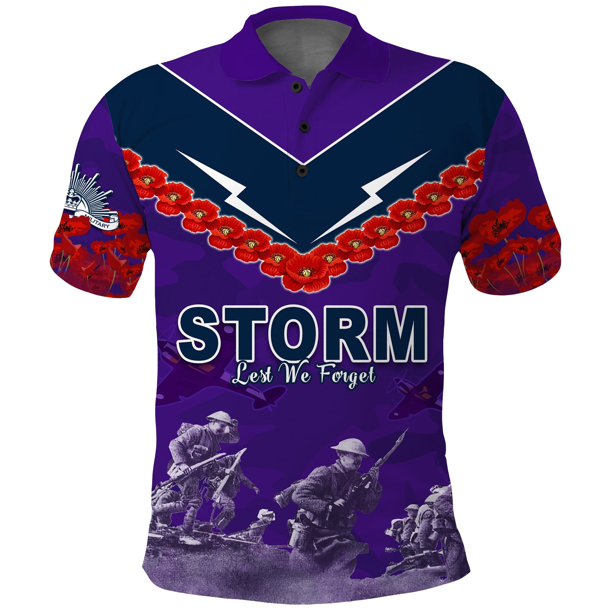 Storm ANZAC Day Polo Shirt Australian Soldiers Remember Them Style - Vibe Hoodie Shop