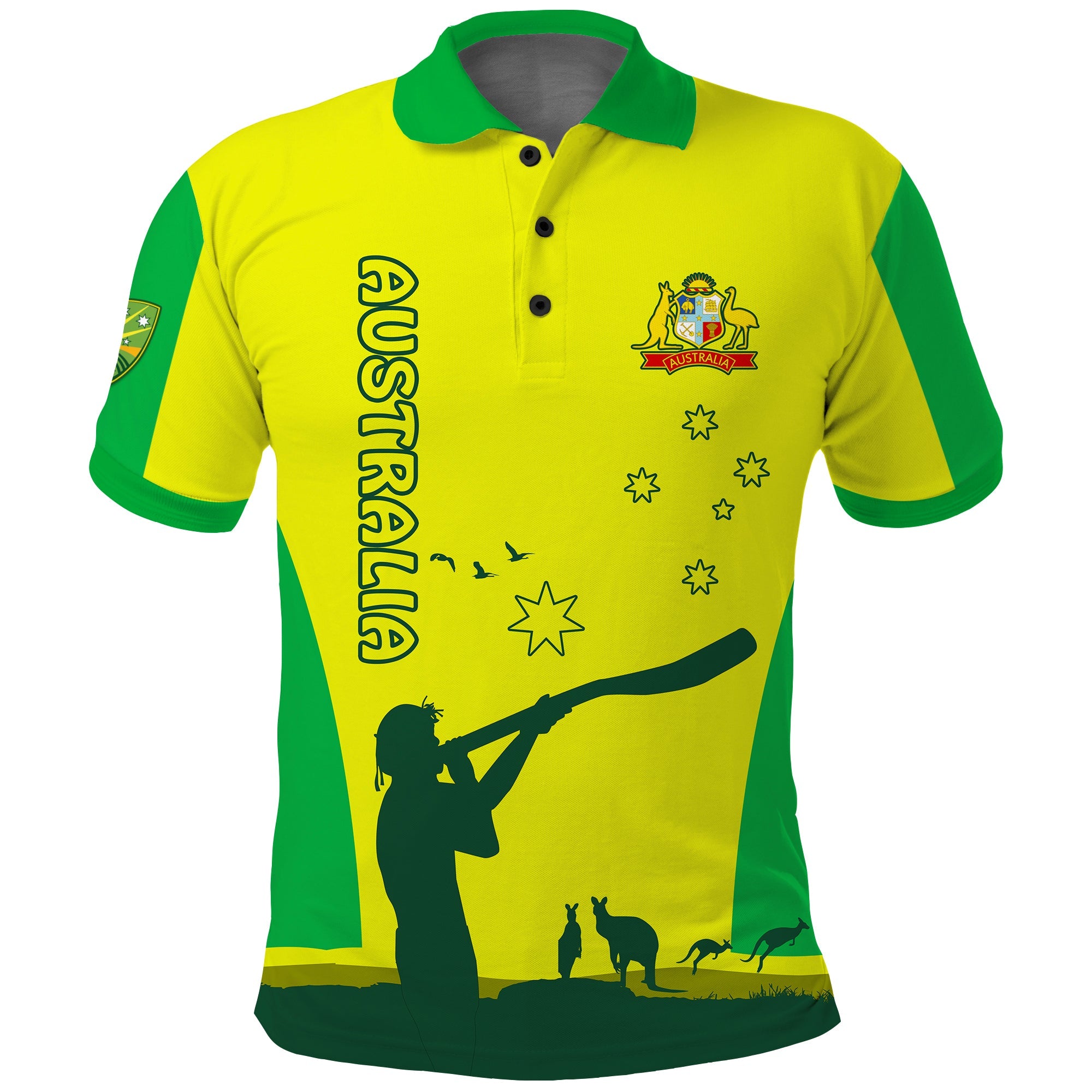 (Custom Text and Number) Cricket Australia Polo Shirt Aboriginal My Life - Vibe Hoodie Shop