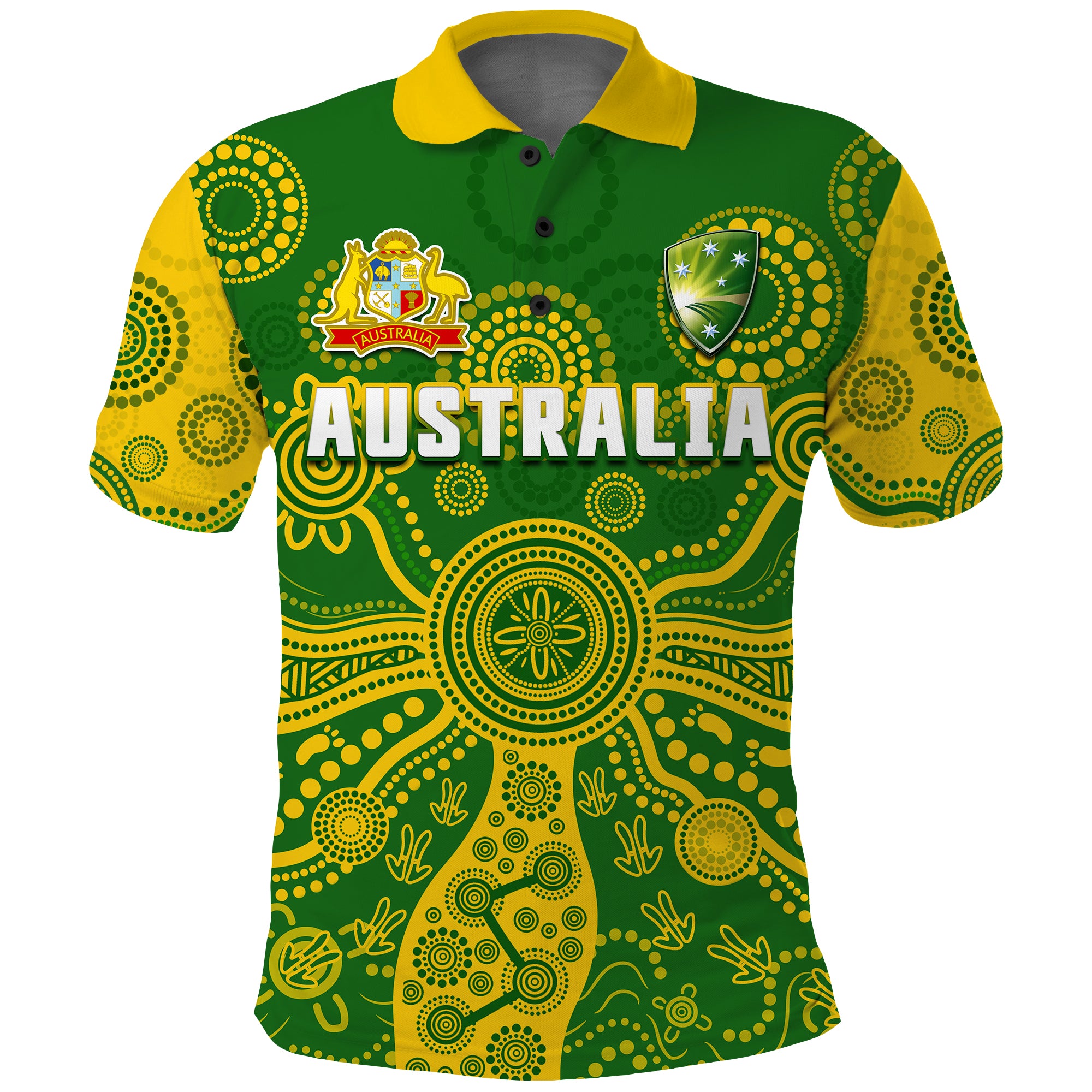 (Custom Text And Number) Cricket Australia Polo Shirt Aussie 2022 Indigenous Special Version 2 - Vibe Hoodie Shop