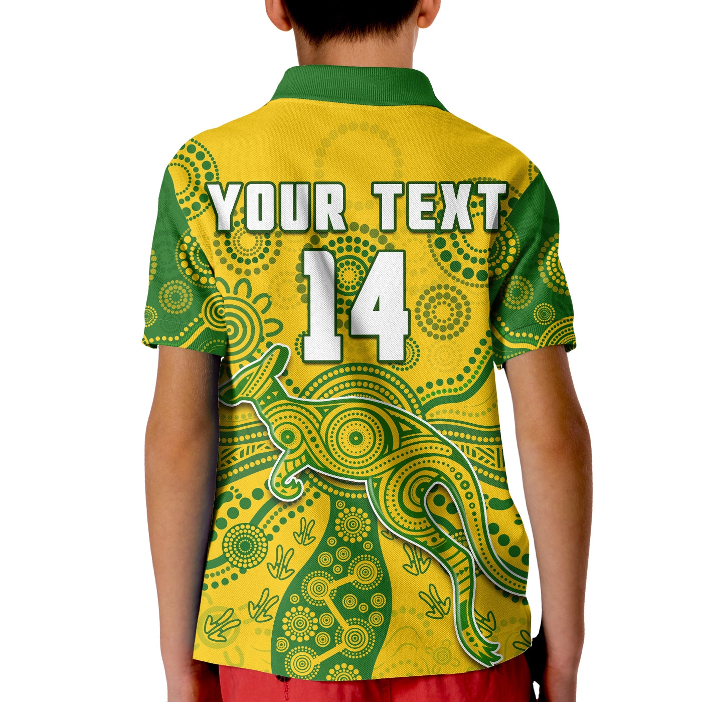 (Custom Text And Number) Australia Polo Shirt KID National Colours Proud Aussie Special Indigenous - Vibe Hoodie Shop