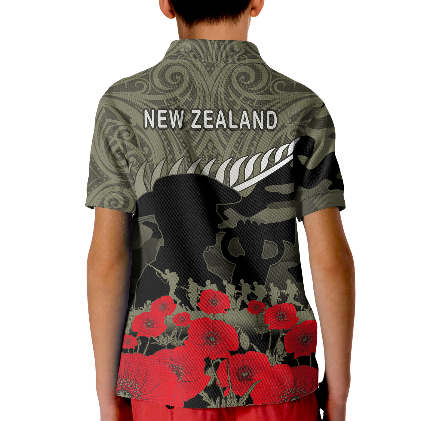 New Zealand ANZAC 2022 Polo Shirt Maori Camouflage - Vibe Hoodie Shop