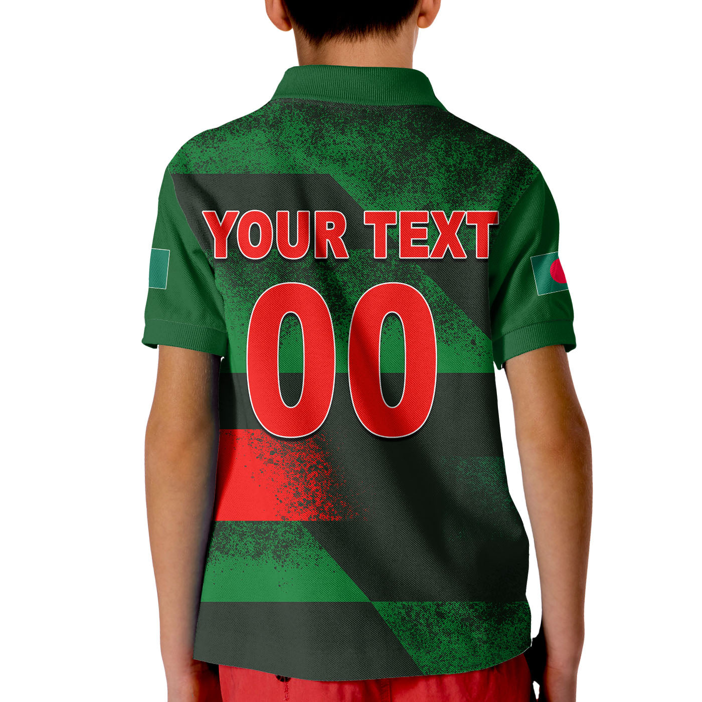 (Custom Personalised And Number) Bangladesh Cricket Men's T20 World Cup Polo Shirt KID - Vibe Hoodie Shop