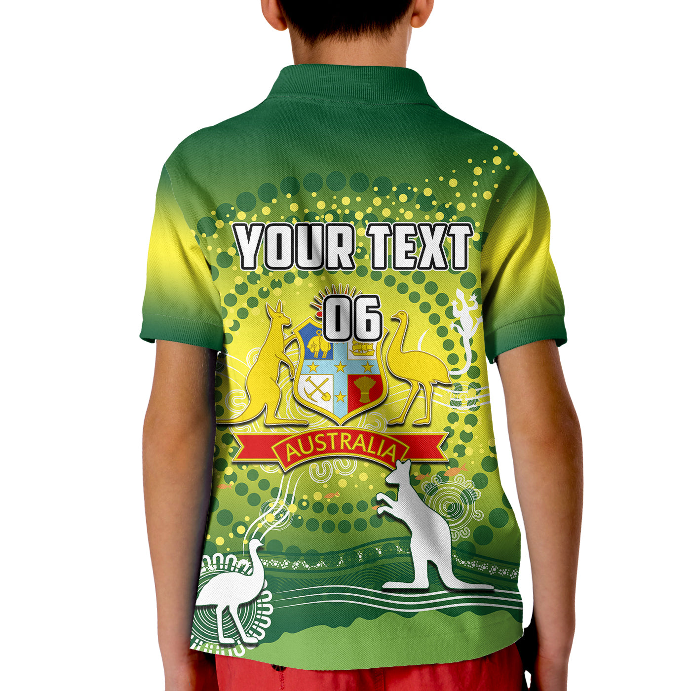 (Custom Personalised And Number) Cricket Australia Polo shirt KID Cricket Aboriginal Vibe - Vibe Hoodie Shop