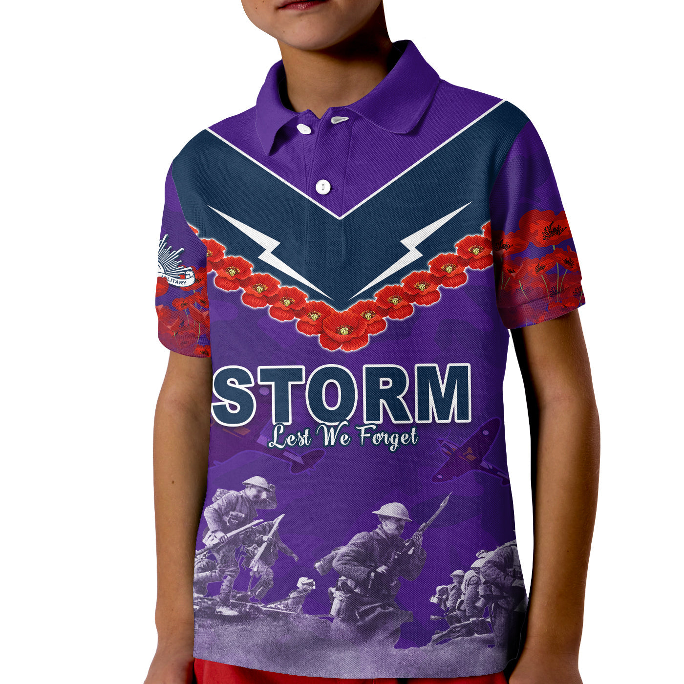 Storm ANZAC Day Polo Shirt Australian Soldiers Remember Them Style - Vibe Hoodie Shop