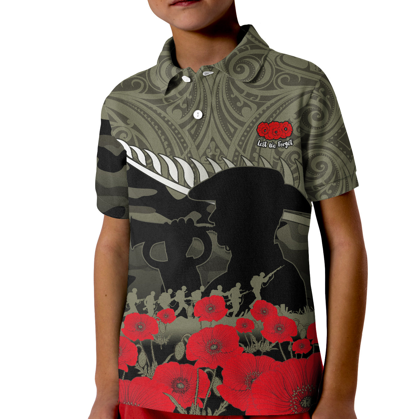 New Zealand ANZAC 2022 Polo Shirt Maori Camouflage - Vibe Hoodie Shop