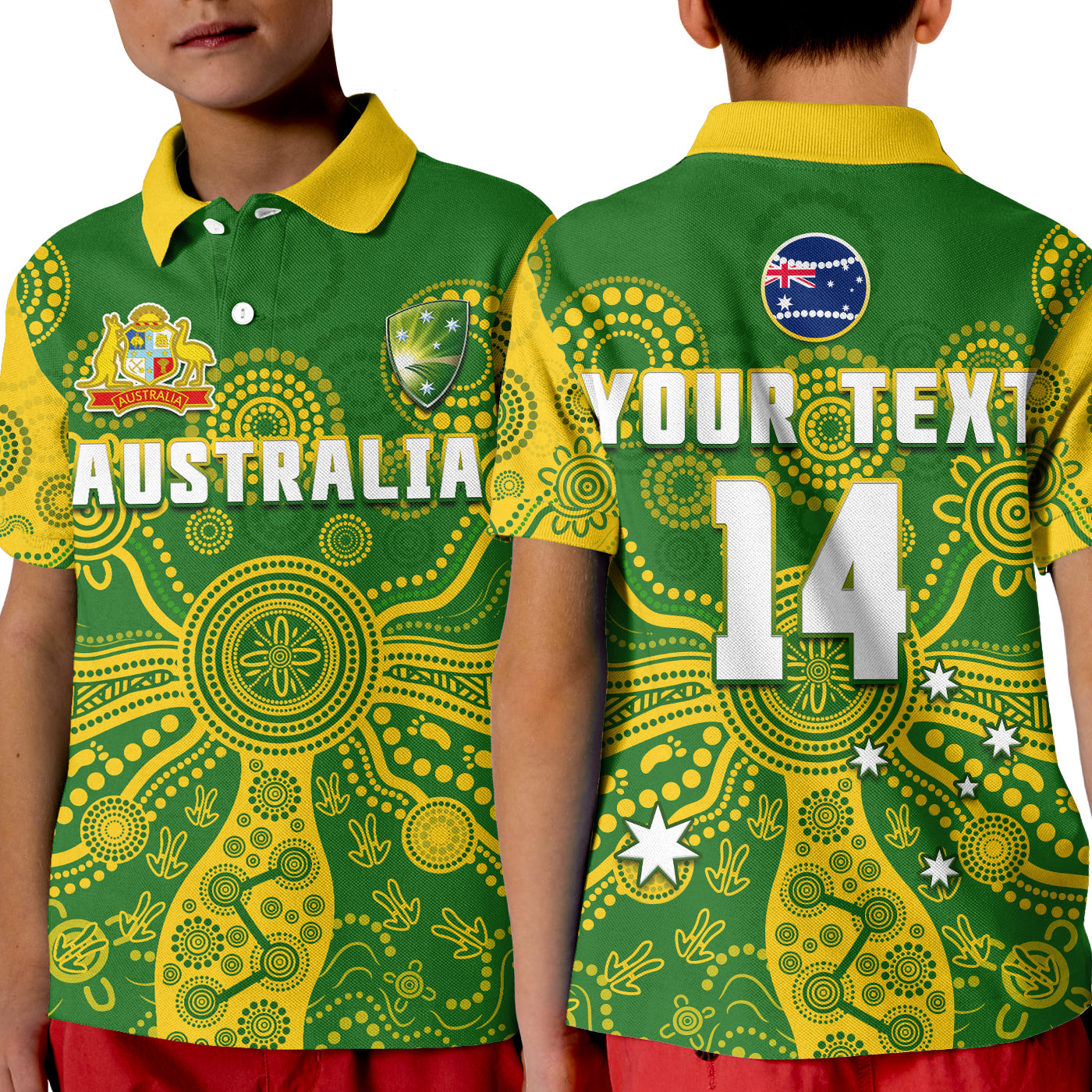 (Custom Text And Number) Cricket Australia Polo Shirt Aussie 2022 Indigenous Special Version 2 - Vibe Hoodie Shop