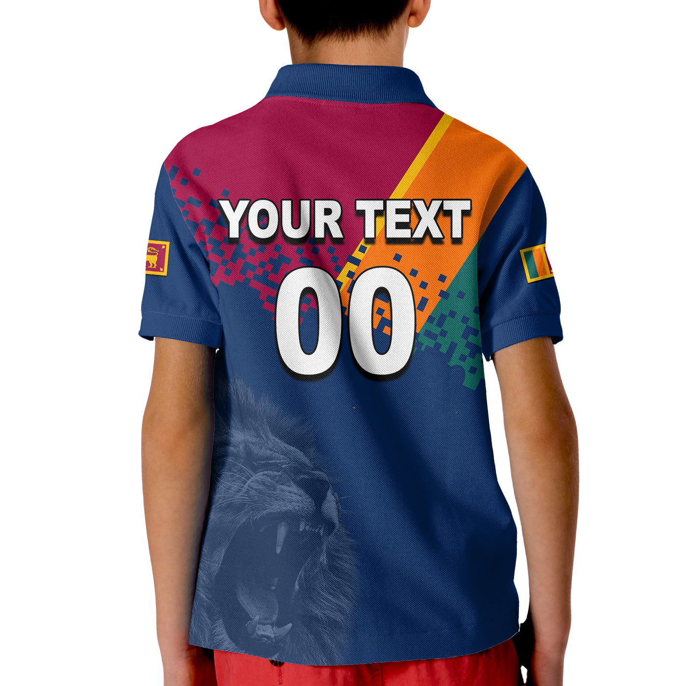 (Custom Personalised And Number) Sri Lanka Cricket Jersey Polo Shirt KID - Vibe Hoodie Shop