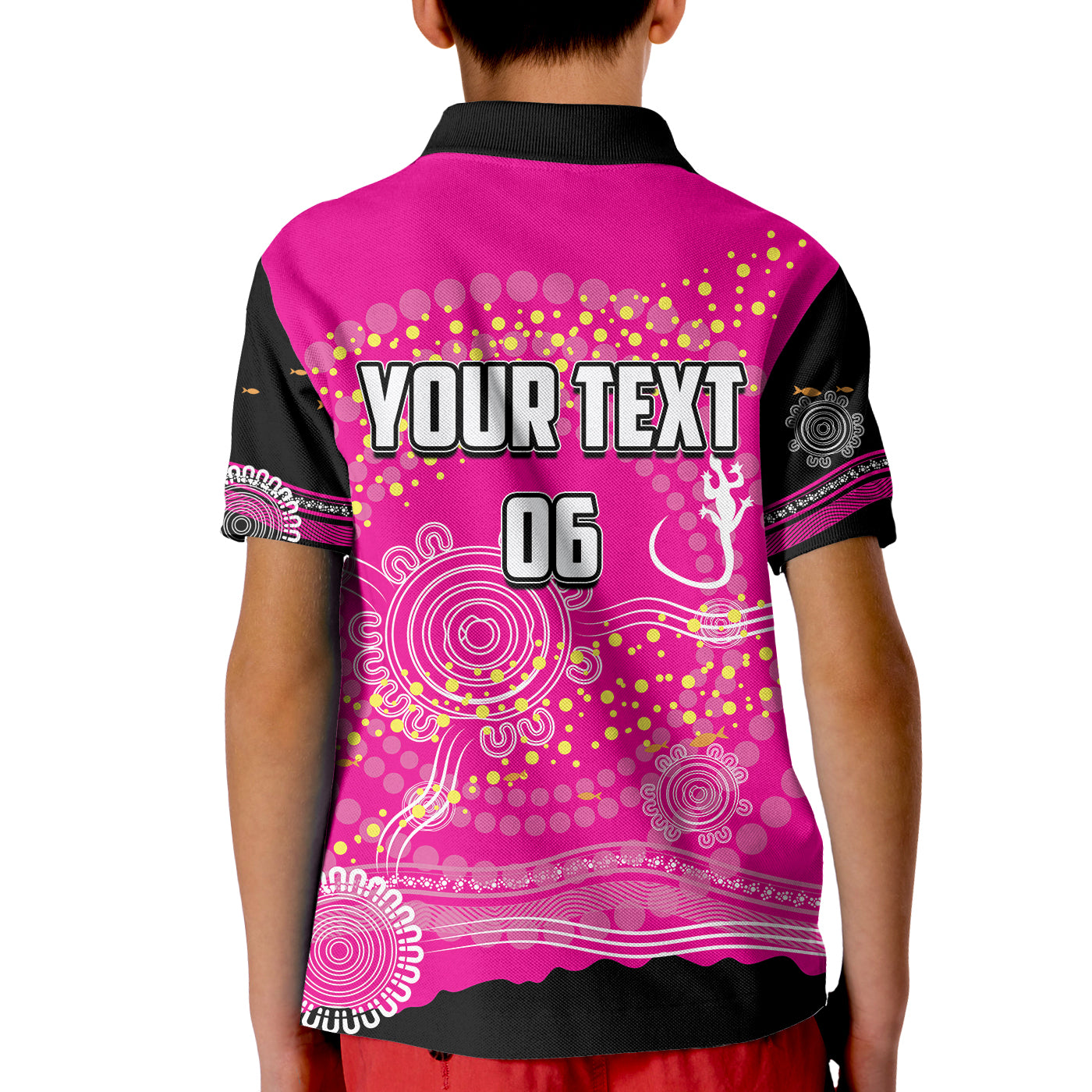 (Custom Personalised And Number) Sydney Sixers Polo shirt KID Cricket Aboriginal Vibe - Vibe Hoodie Shop