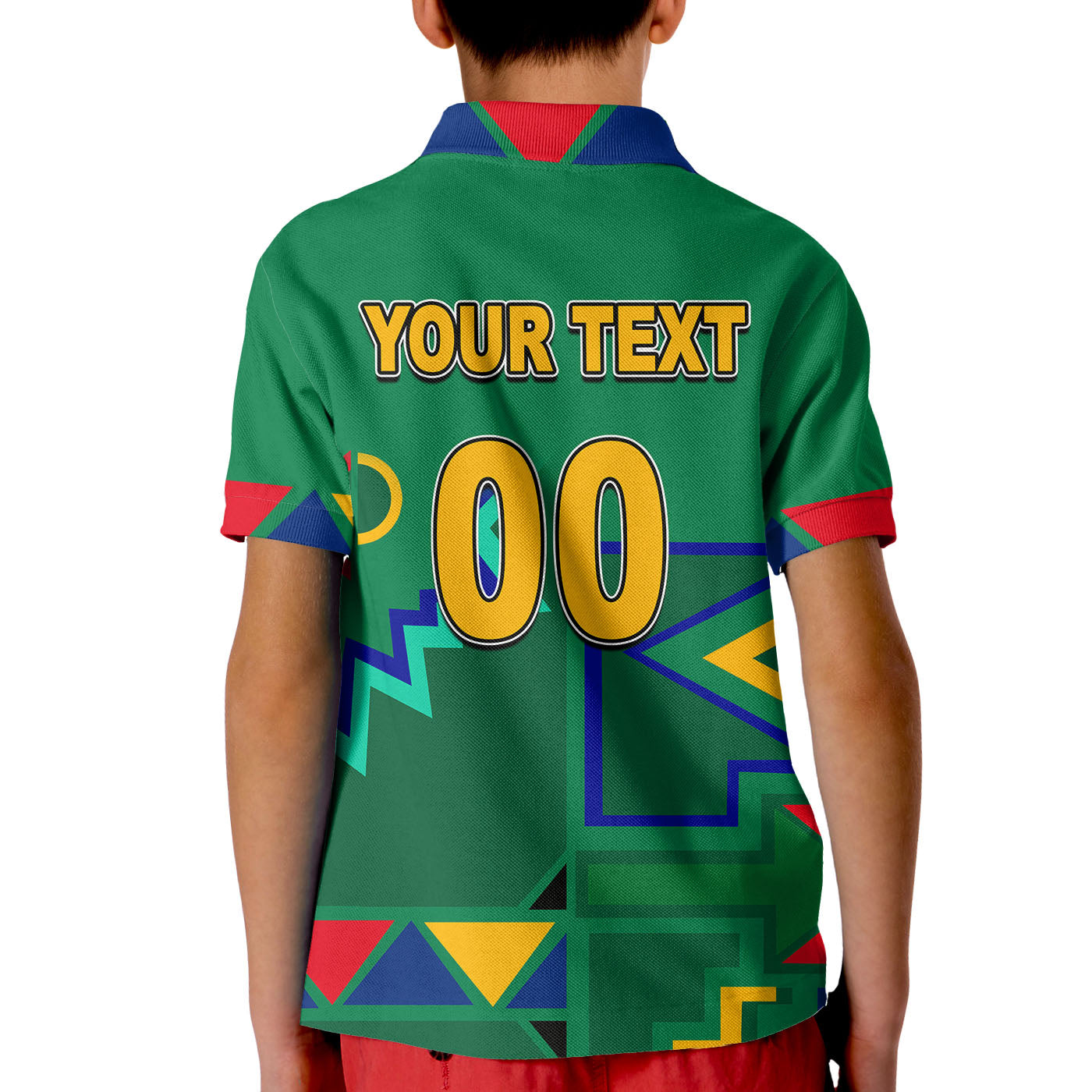 (Custom Personalised And Number) South Africa Cricket Men's T20 World Cup Polo Shirt KID Ver.2022 - Vibe Hoodie Shop