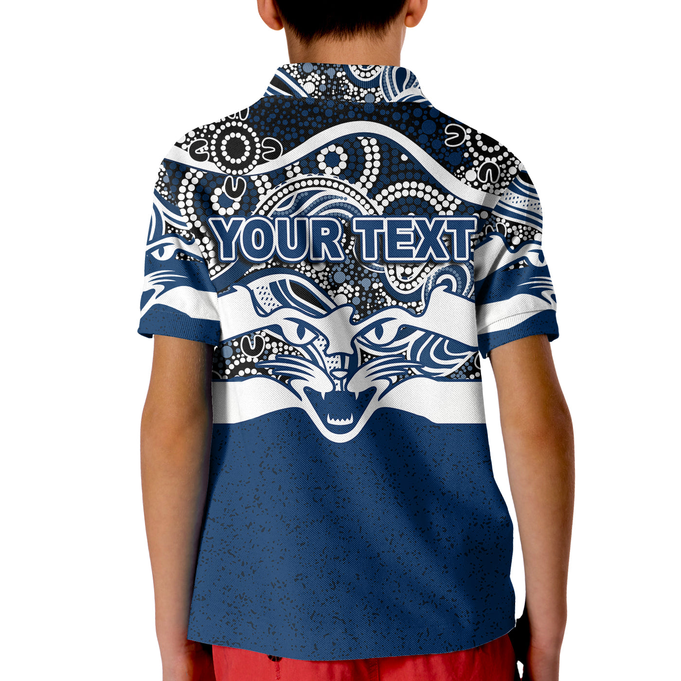 (Custom Personalised) Geelong Cats Indigenous Basic Style Polo Shirt KID - Vibe Hoodie Shop