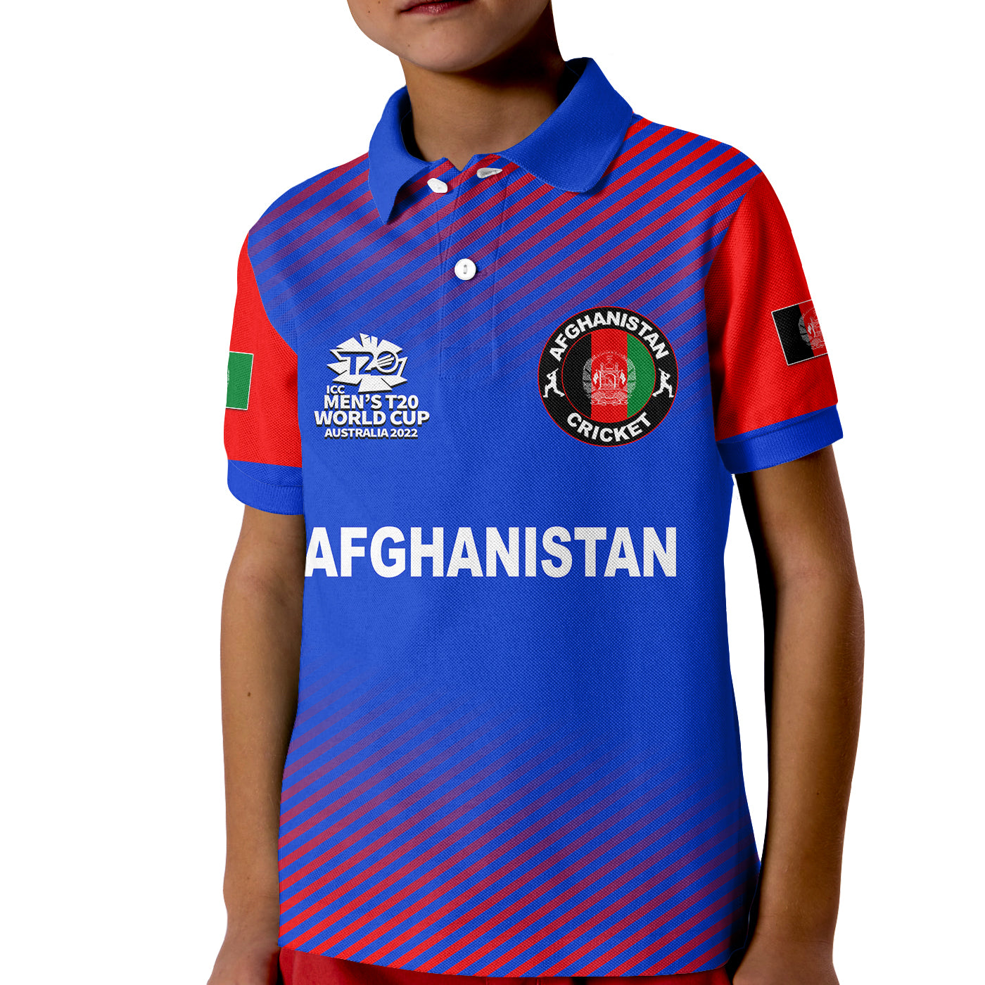 (Custom Personalised And Number) Afghanistan Cricket Men's T20 World Cup Polo Shirt KID - Vibe Hoodie Shop