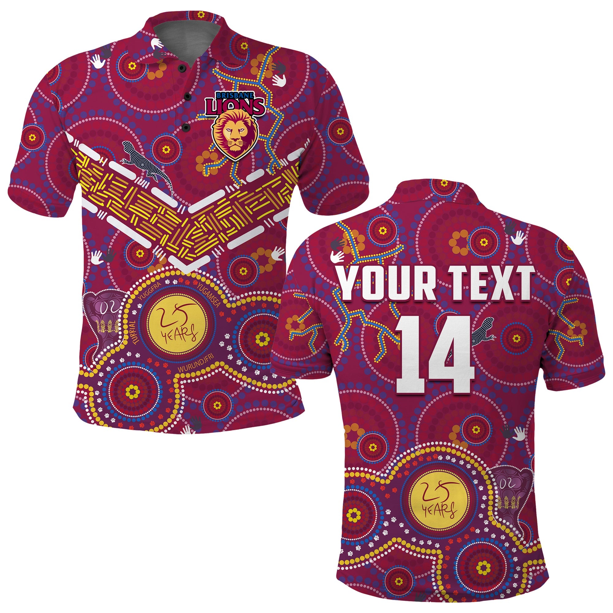 (Custom Text And Number) Brisbane Football Polo Shirt Indigenous Pattern Go Lions Unique Version - Vibe Hoodie Shop