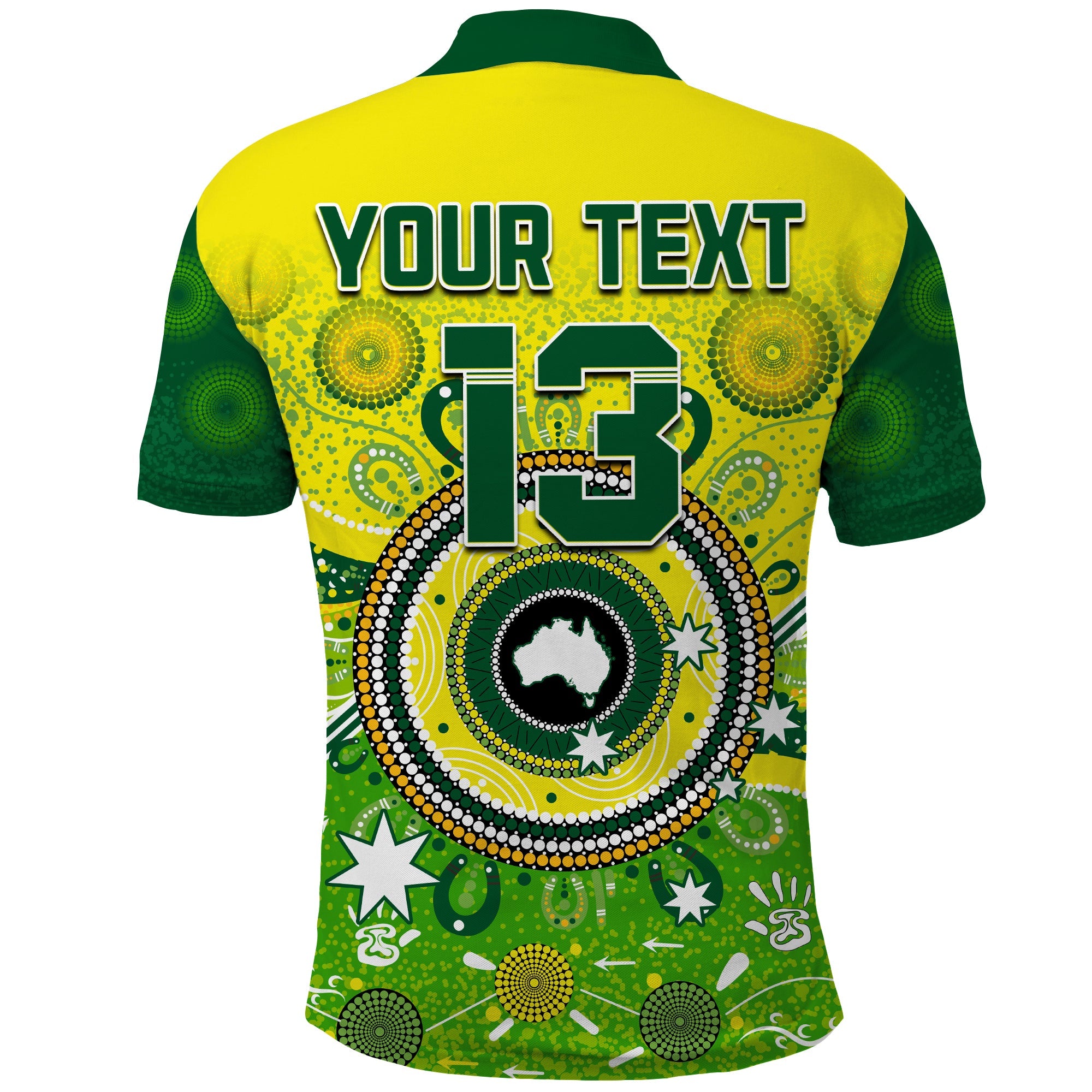 (Custom Text and Number) Australia Cricket Polo Shirt Aboriginal National Color Champion - Vibe Hoodie Shop