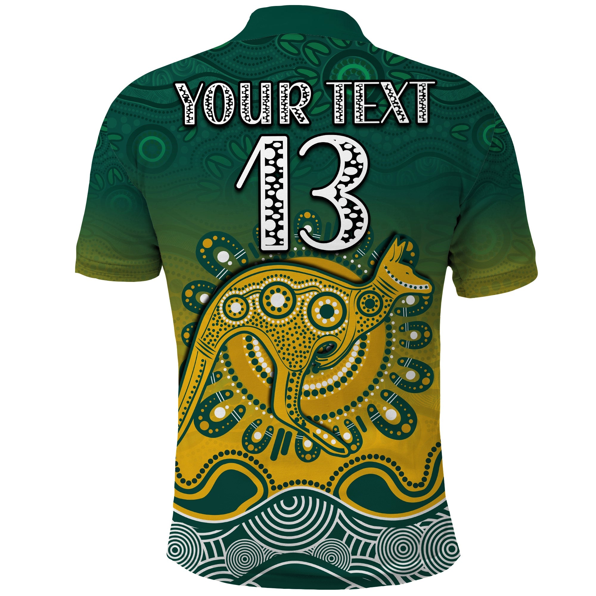 (Custom Text and Number) Wallabies Rugby Australia Polo Shirt Aboriginal - Vibe Hoodie Shop