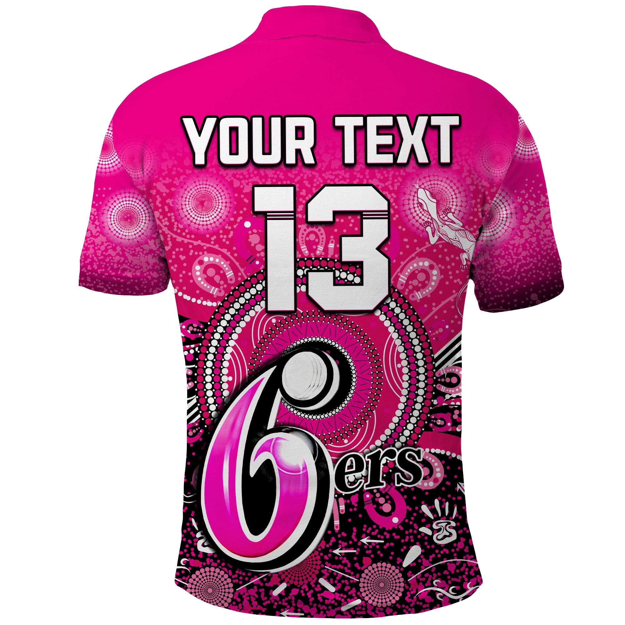 (Custom Text and Number) Sydney Sixers Polo Shirt Aboriginal Australia Cricket Champion - Vibe Hoodie Shop