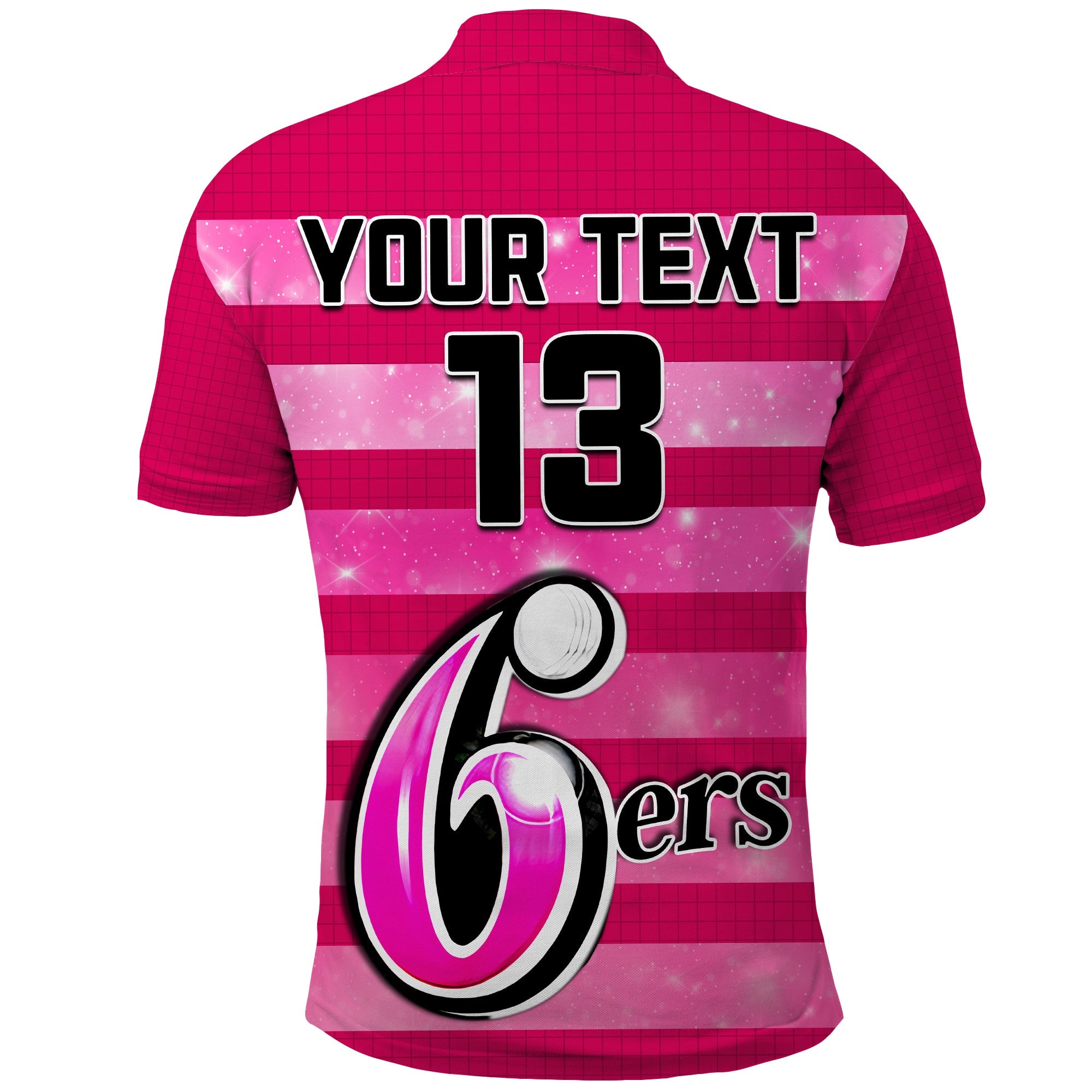 (Custom Text and Number) Sydney Sixers Cricket Polo Shirt Galaxy Star Simple Ver.01 - Vibe Hoodie Shop